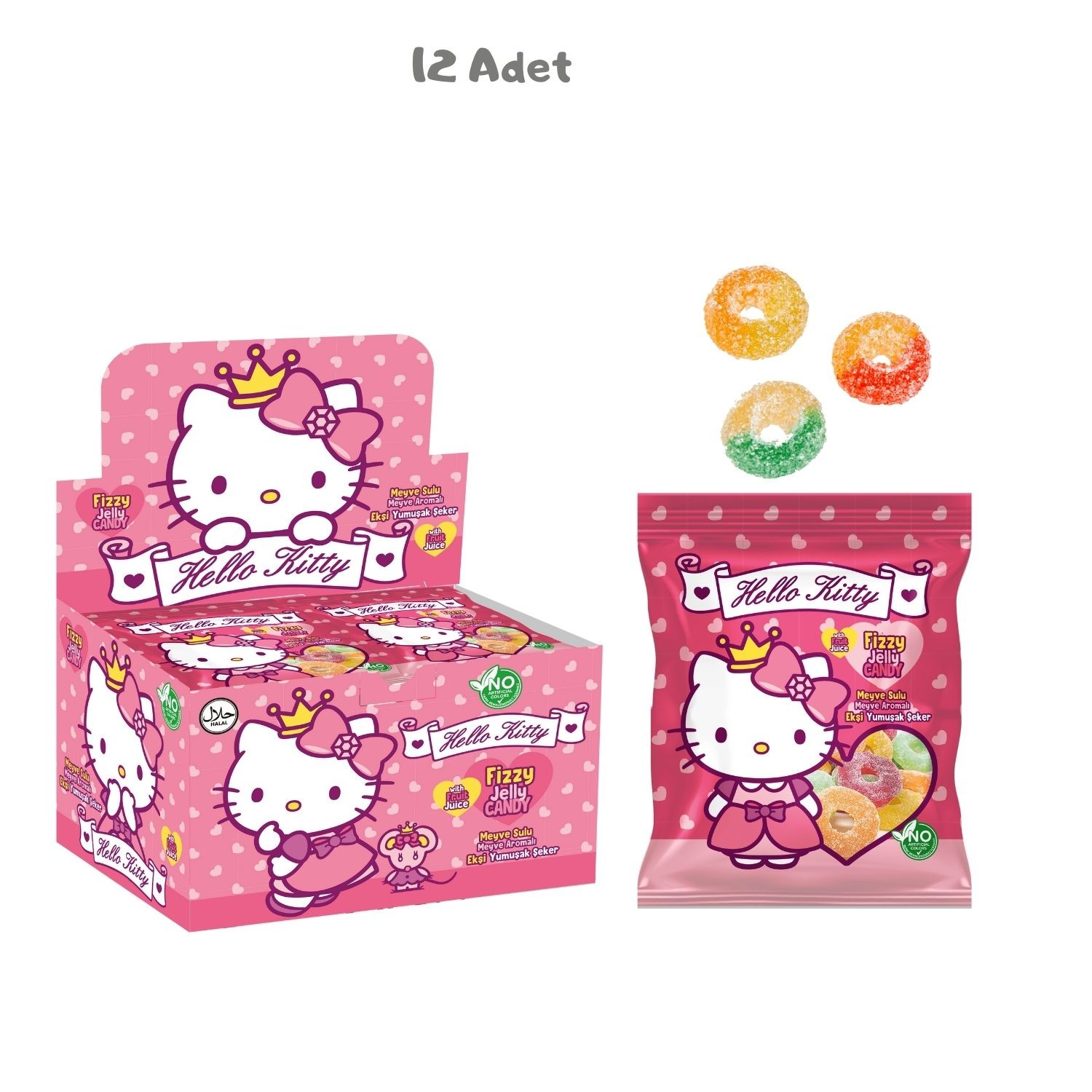 Hello Kitty Halka Meyve Aromalı Yumuşak Şeker 40 Gr. 12 Adet