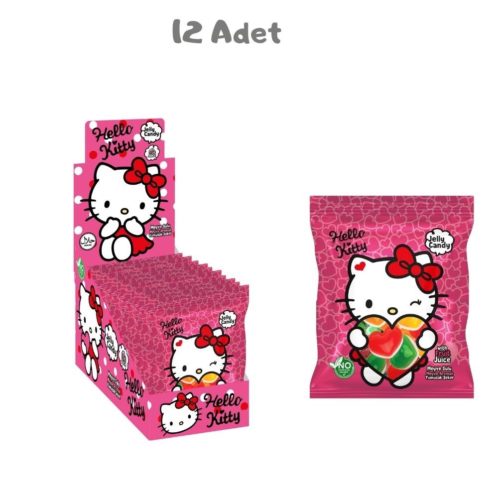 Hello Kitty Kalp Meyve Aromalı Yumuşak Şeker 80 Gr. 12 Adet