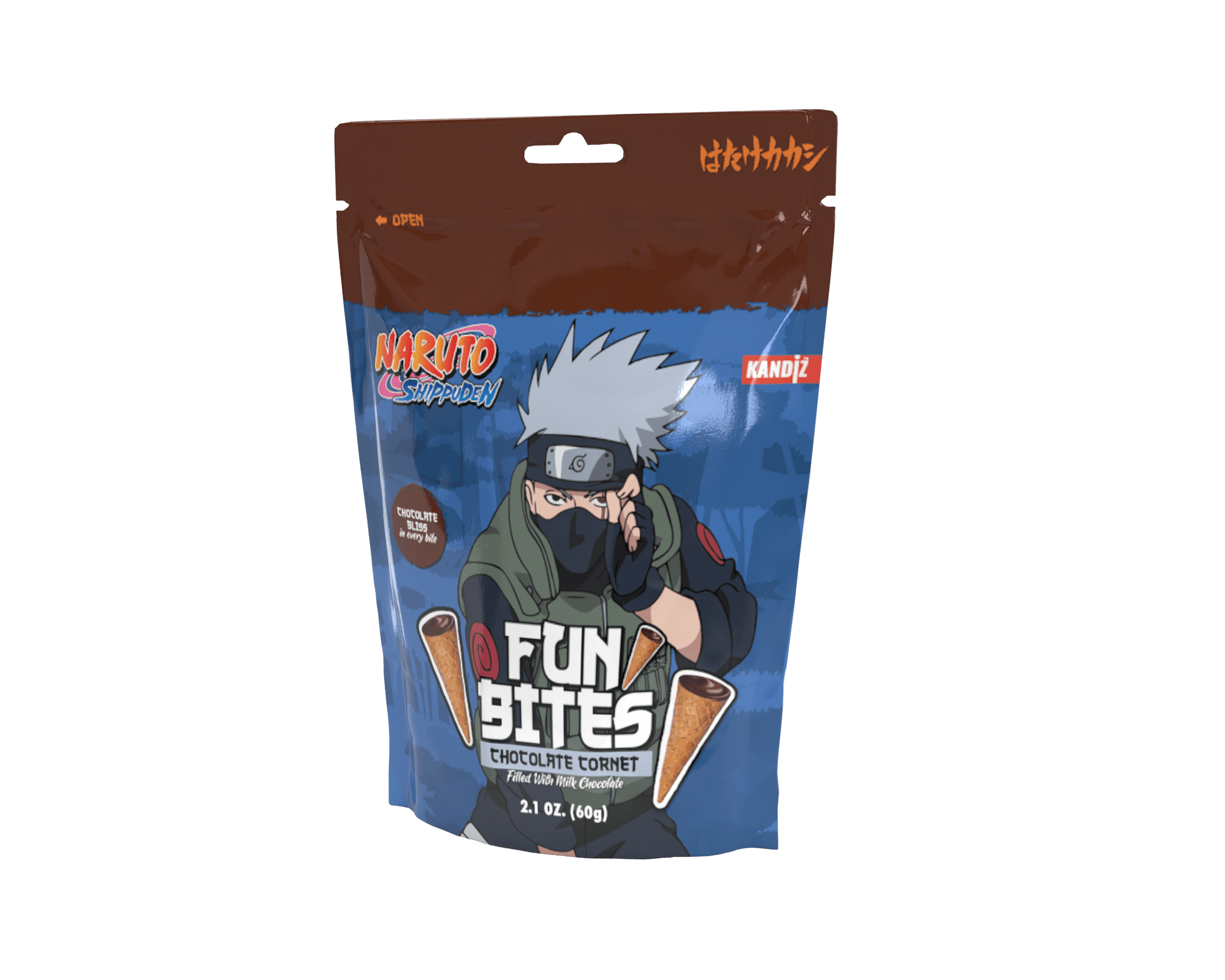 Kandiz Naruto Fun Bites Chocolate Cornet 60 Gr.