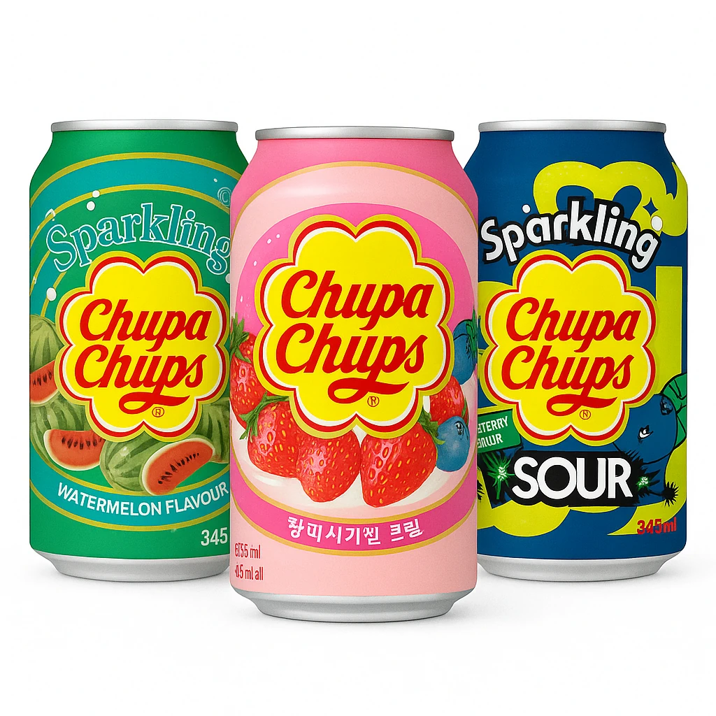 Chupa Chups Watermelon/Strawberry/Sour Blueberry Gazlı İçecek 345ml (3 farklı çeşit)