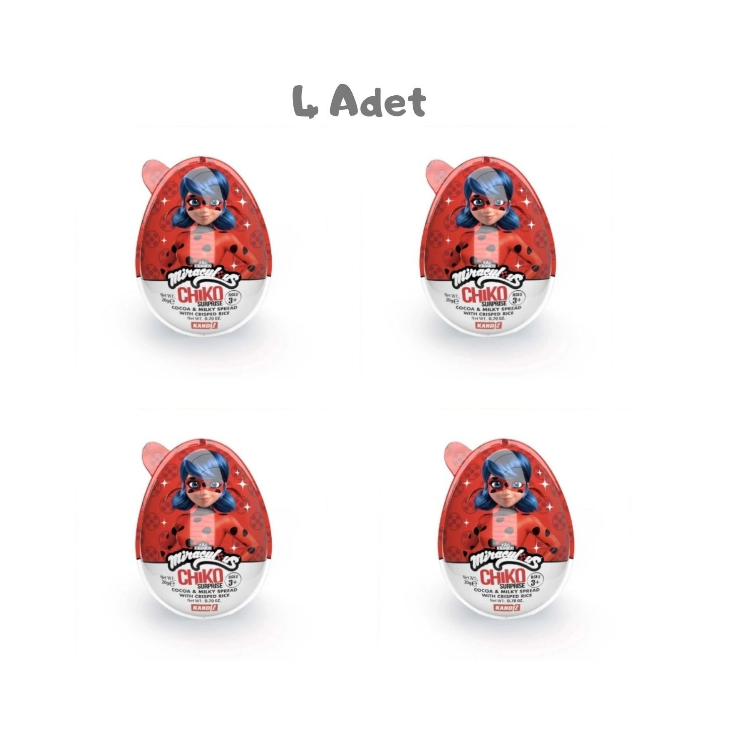 Miraculous Chiko Surprise Egg 20g 4 Adet