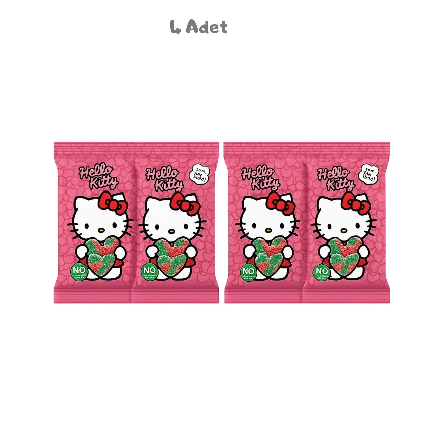 Hello Kitty Ekşi Karpuz Aromalı Yumuşak Şeker 80 Gr. 4 Adet
