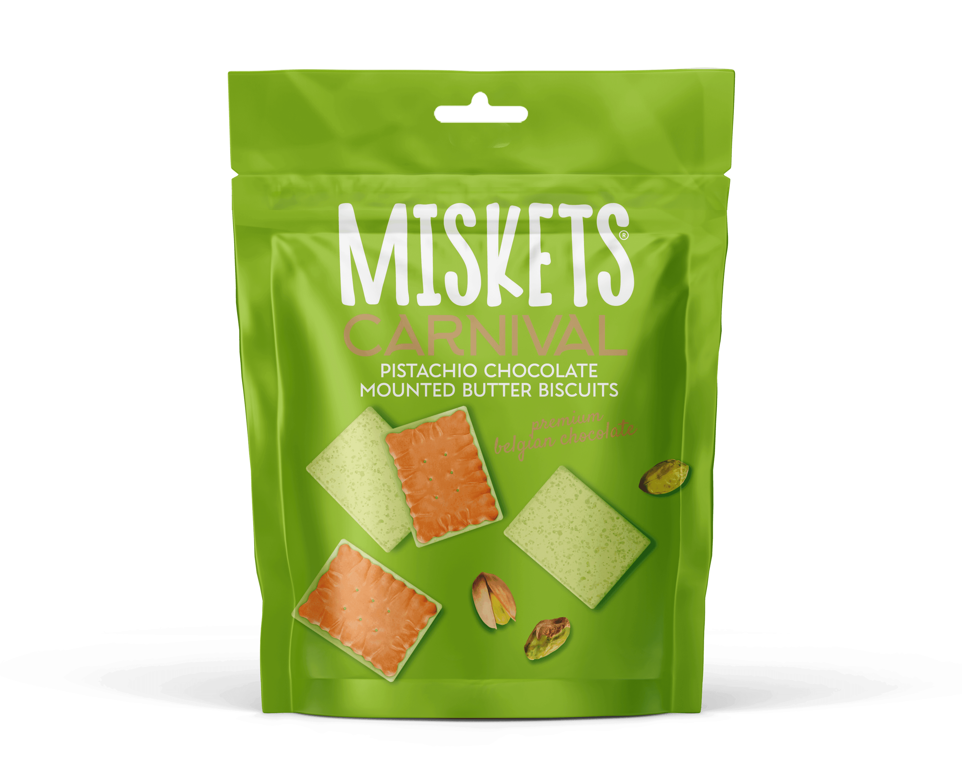 Miskets Carnival Antep Fıstık Beyaz Mini Petibör 50g
