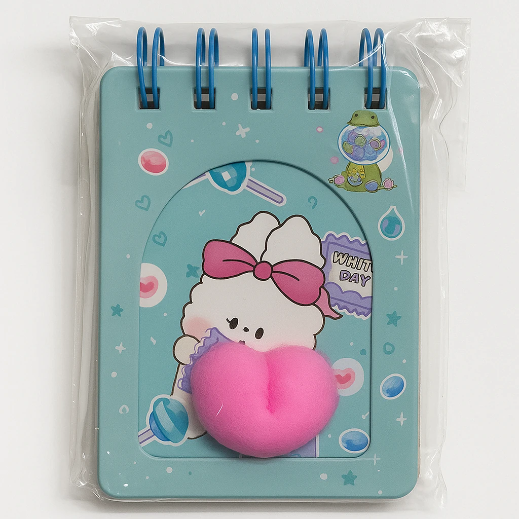 Taros Unick Color Tavşan Kalpli Spiralli Not Defteri (6716) 1 Adet