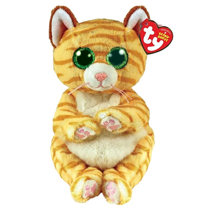 TY Beanie Babies Mango - Sarı Çizgili Kedi Peluş Oyuncak 20 cm