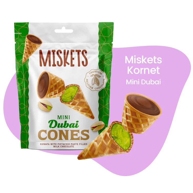 Miskets Dubai Sütlü Antep Fıstık Kornet 50g
