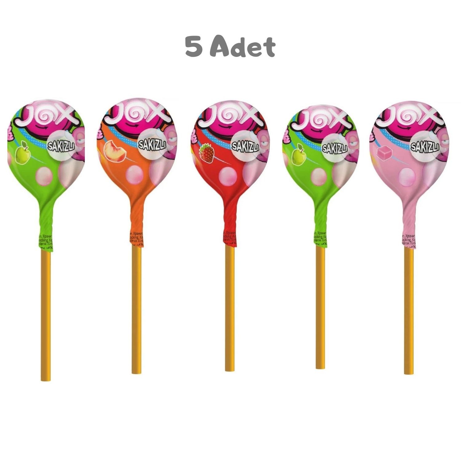Jox Bubbly Sakızlı Lolipop (5 Adet)