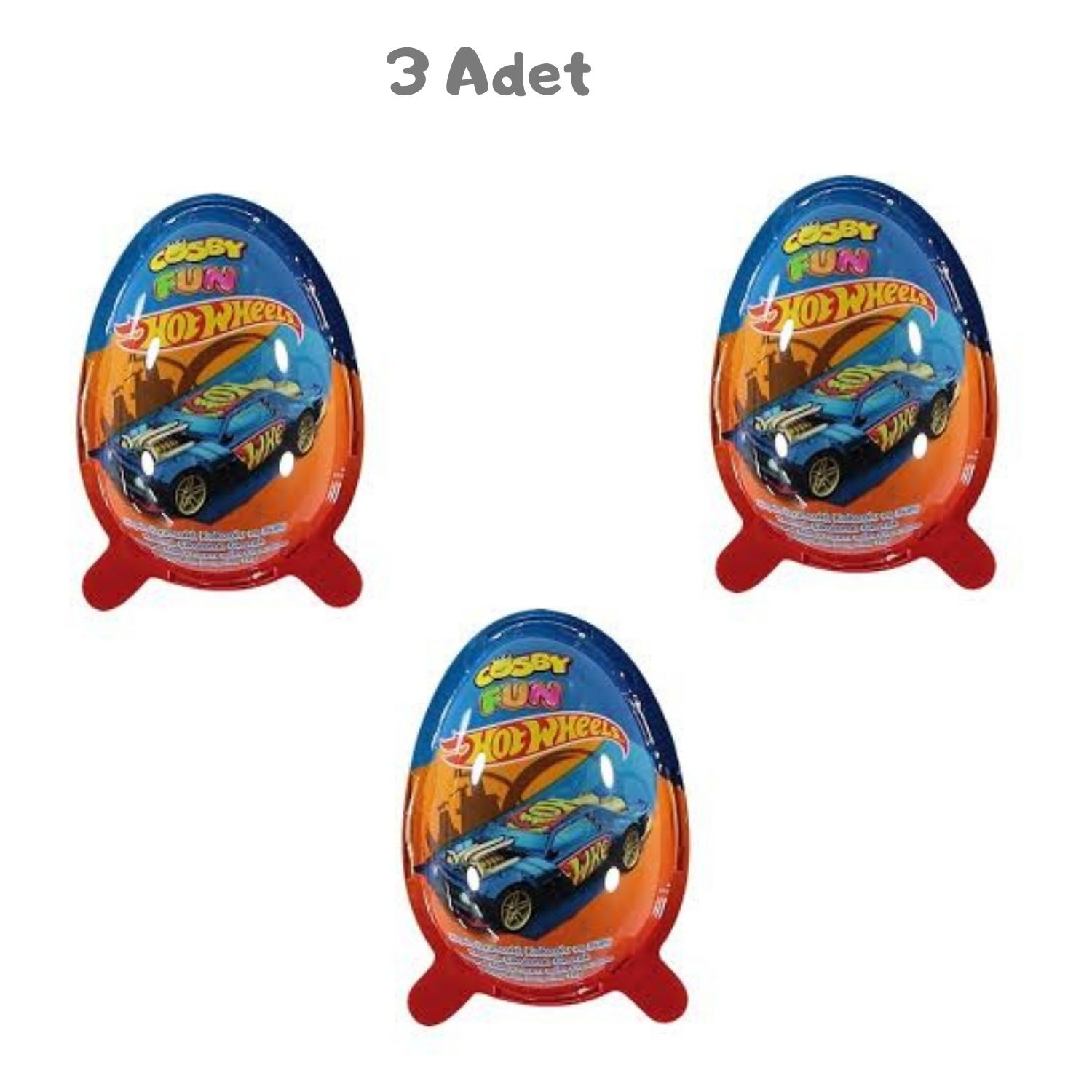 Cosby Fun Hot Wheels Oyuncaklı Sürpriz Yumurta (20 Gr) 3 Adet
