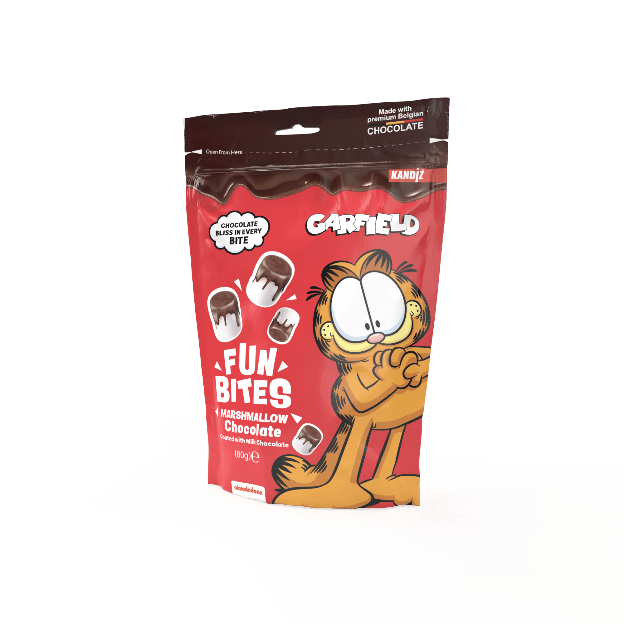 Nickelodeon Garfield Fun Bites Marshmallow Chocolate 80 Gr.