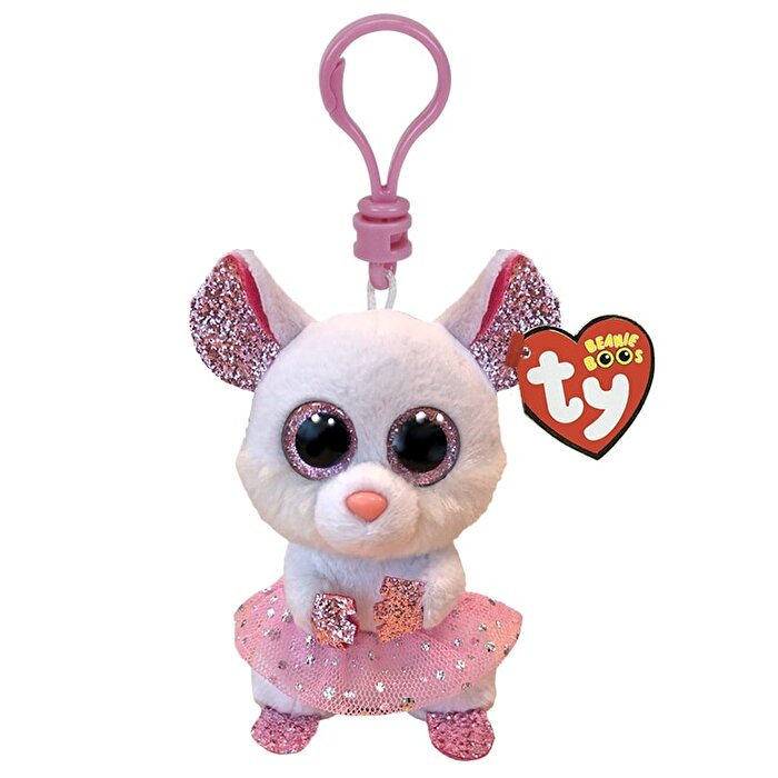 TY Beanie Boos Nina - Beyaz Balerin Fare Peluş Anahtarlık