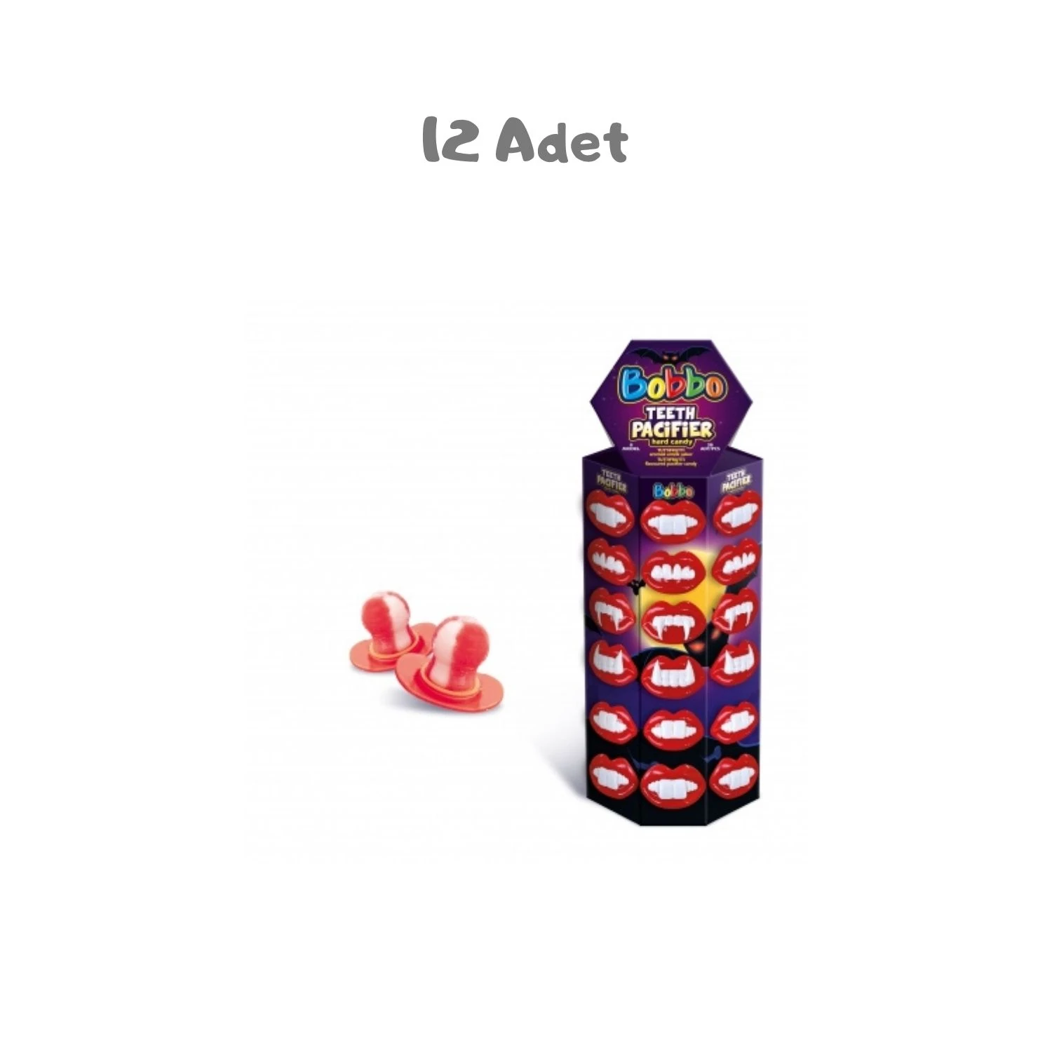 Bobbo Dracula Teeth Pacifier Candy (14 Gr) 12 Adet