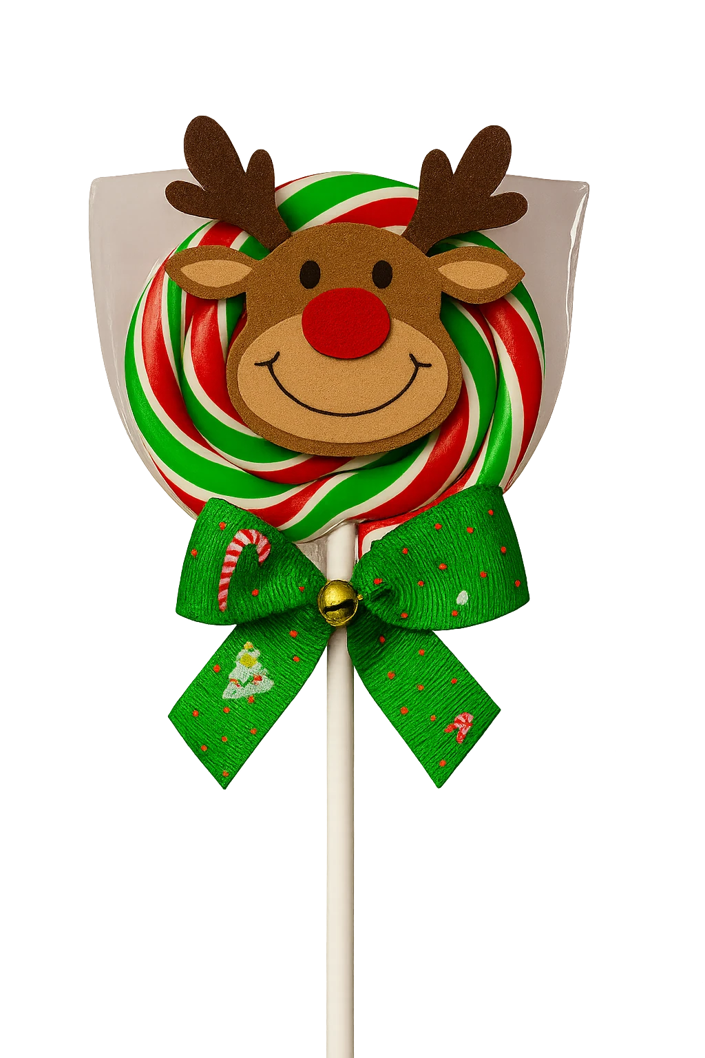 CandyZoo Yuvarlak Büyük Lolipop Yılbaşı Süslü Figürlü Şeker 60-70 Gr. 1 Adet