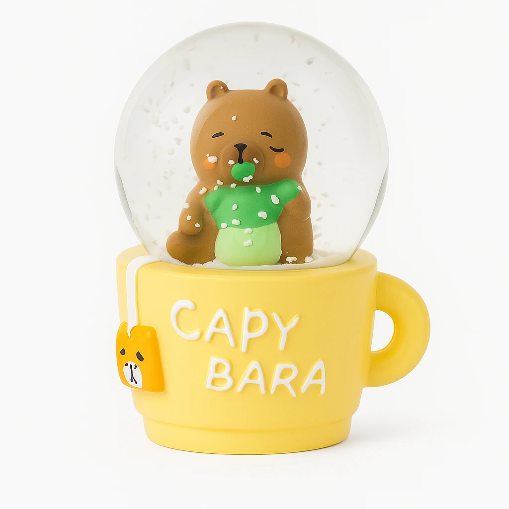 Taros Küçük Boy Capybara Fincan Işıklı Kar Küresi (9371) 1 Adet