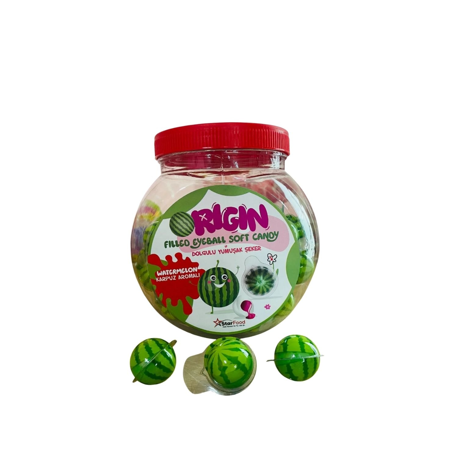 Orijin Jelly Asetat Dolgulu Karpuz Aromalı Yumuşak Şeker 12,5g 1 Adet