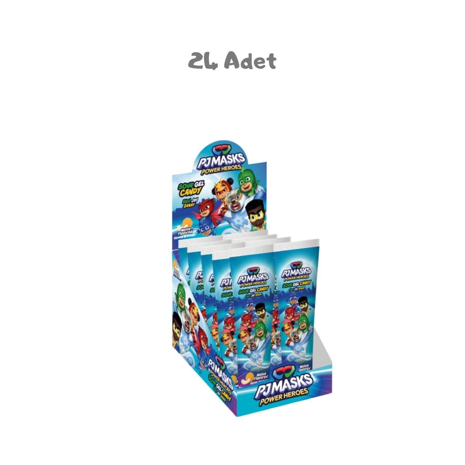 PJ Masks Ekşi Jel Şeker (Tüp) Kavun Aromalı (35 Gr.) 24 Adet