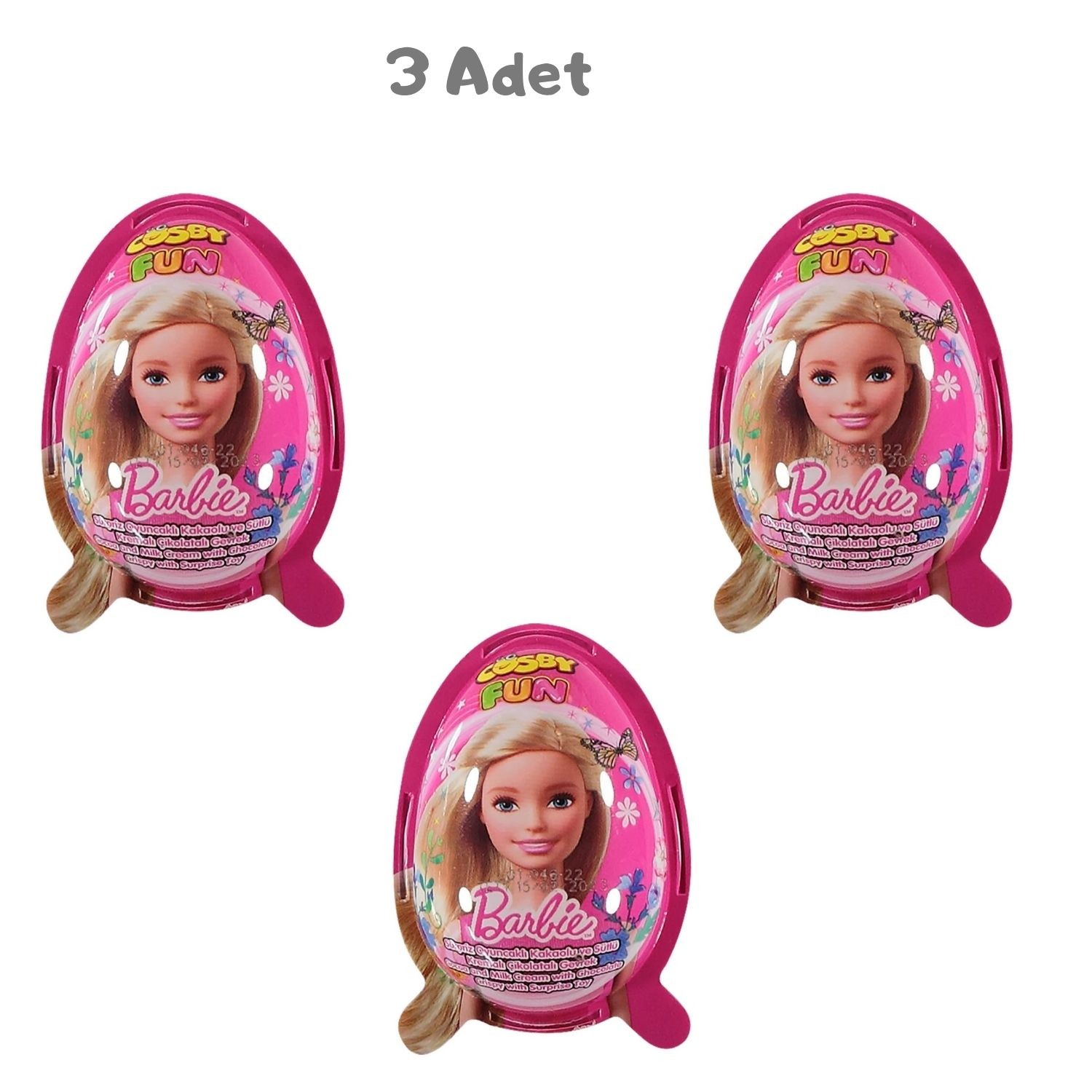 Cosby Fun Barbie Oyuncaklı Sürpriz Yumurta (20 Gr) 3 Adet