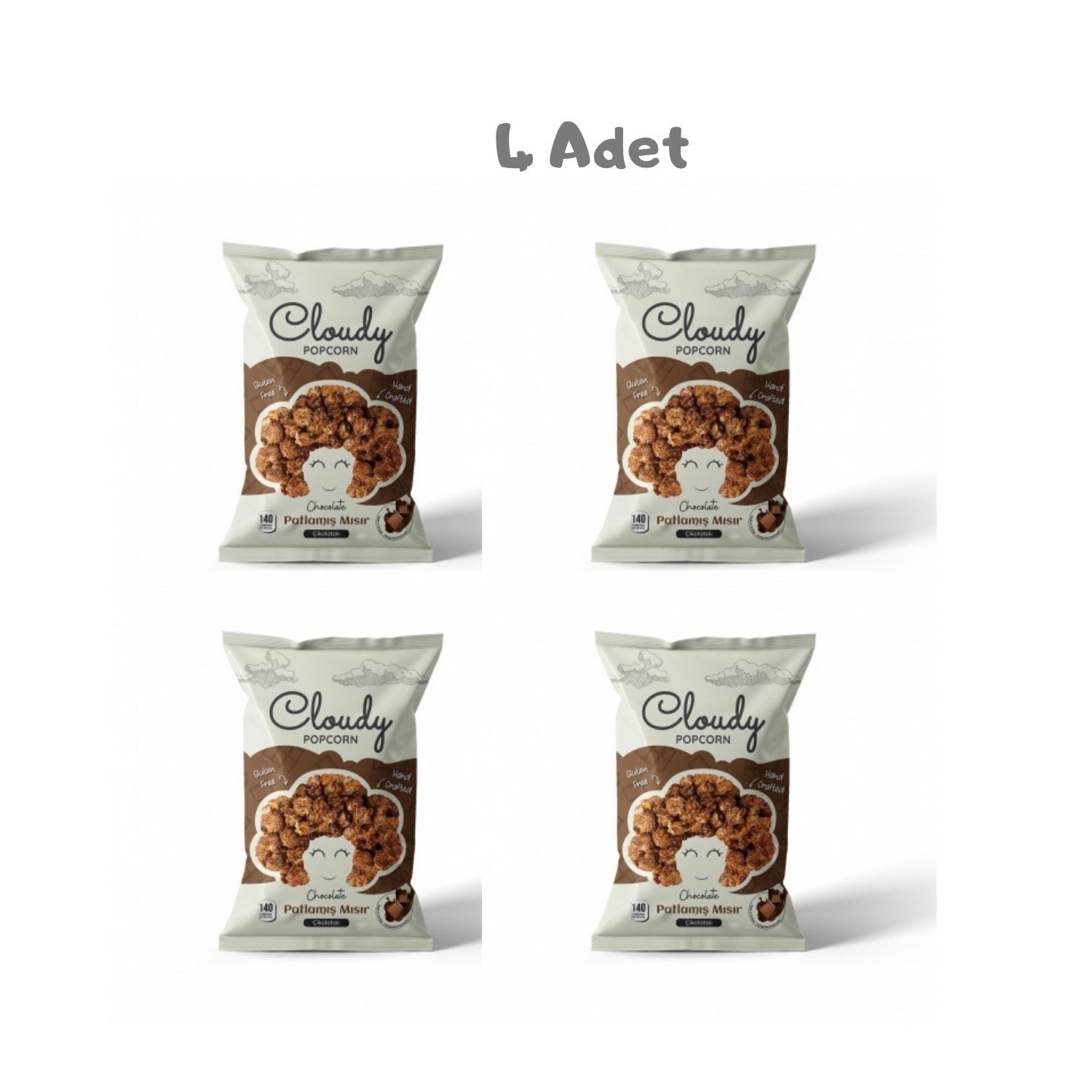 Cloudy Çikolata Popcorn (80 Gr) 4 Adet