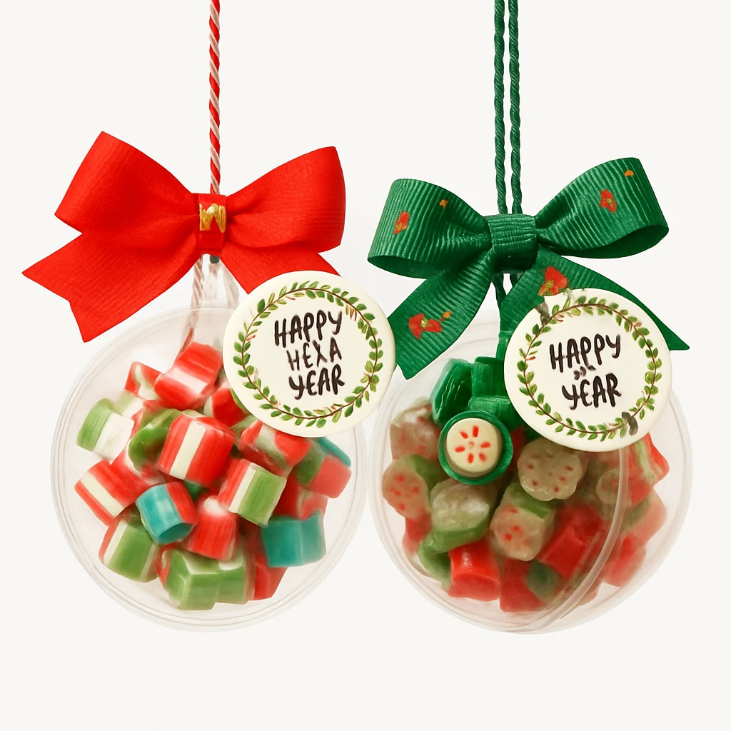 CandyZoo Küre Ağaç Süsü Şeker Yılbaşı 50g 2 Adet