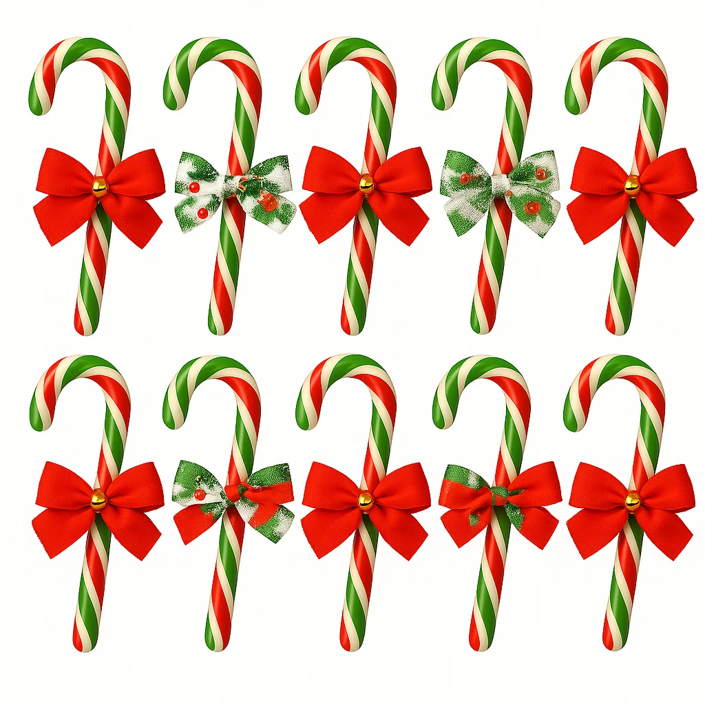 CandyZoo Süslü Yılbaşı Baston Şeker 40-45 Gr. 10 Adet