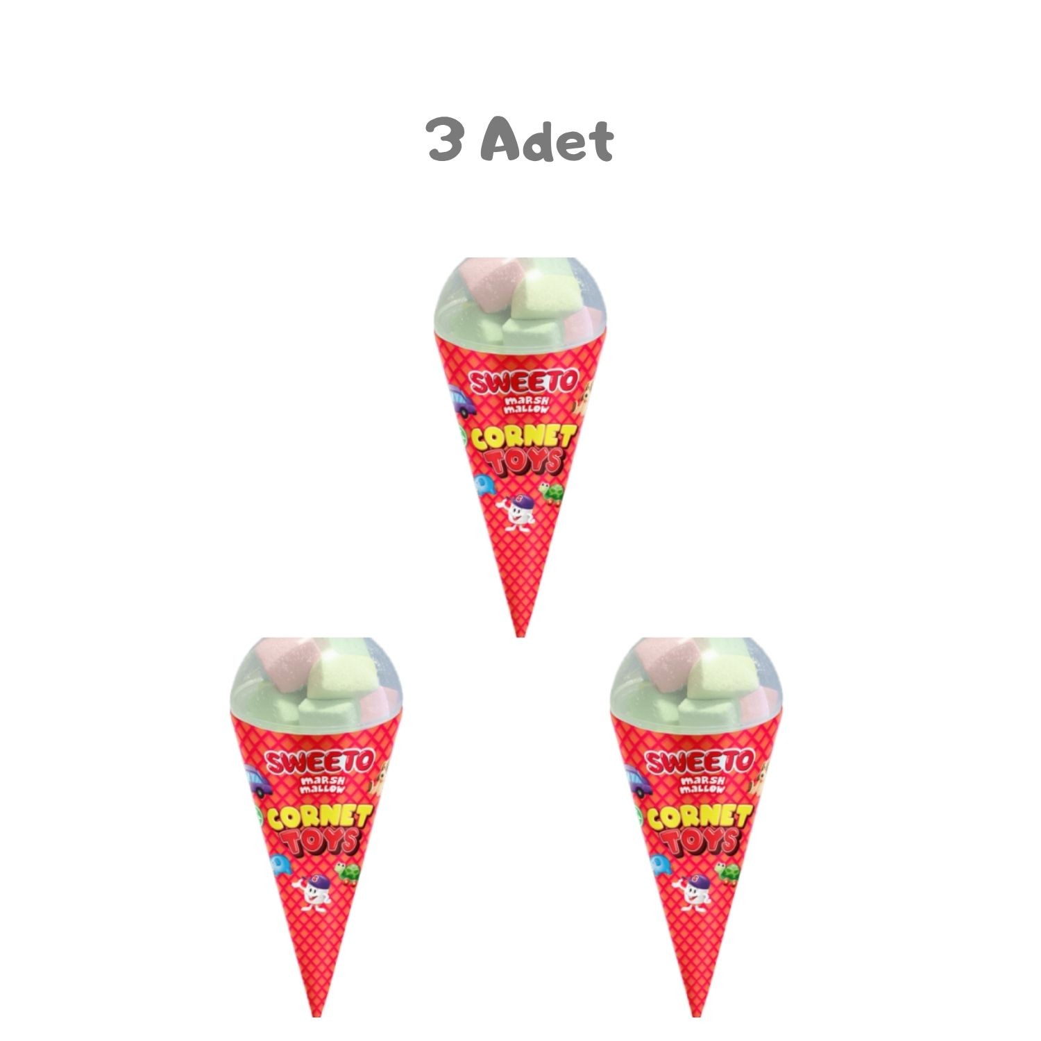 Sweeto Cornet Toys (18 Gr) 3 Adet