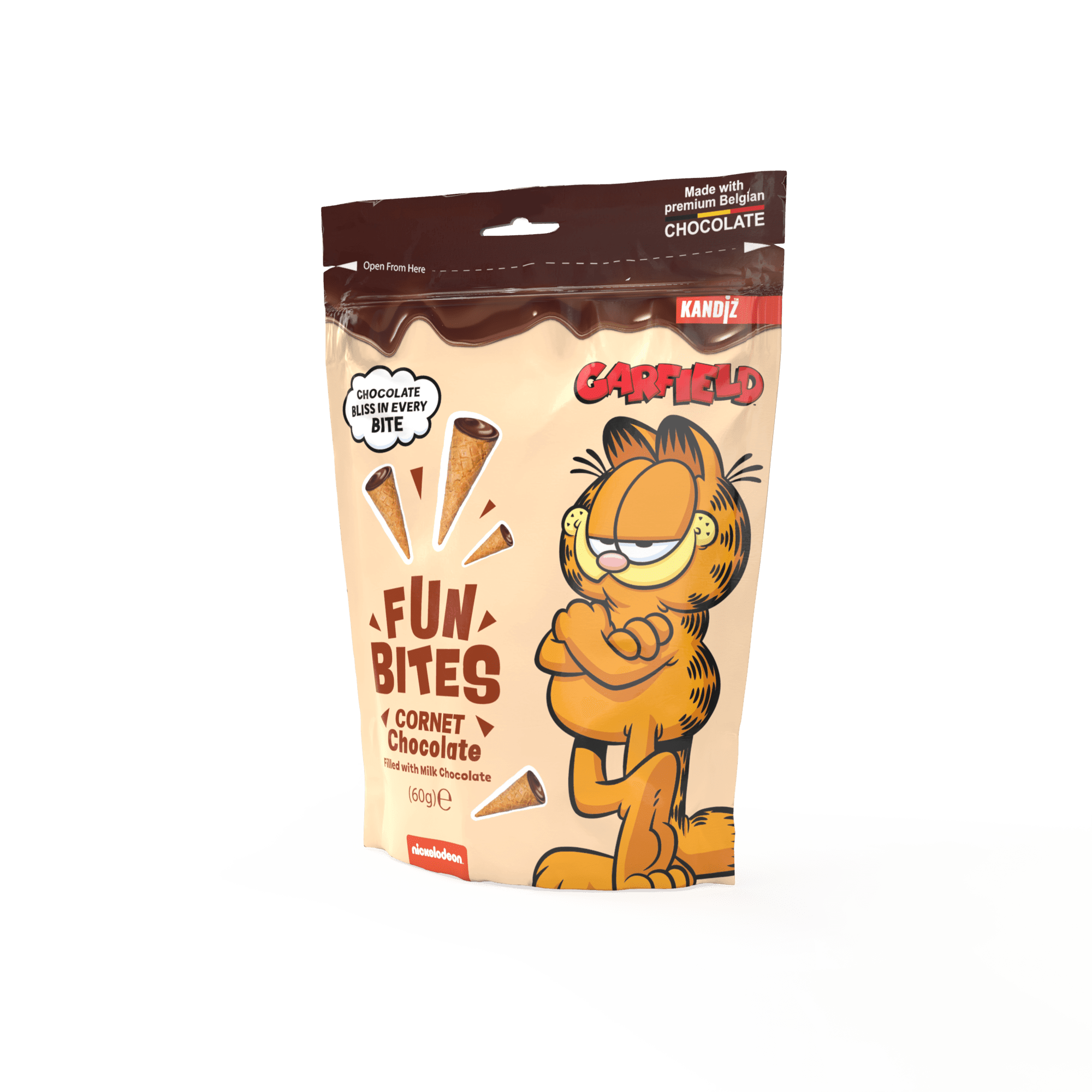 Nickelodeon Garfield Fun Bites Cornet Milk Chocolate (60 gr.)
