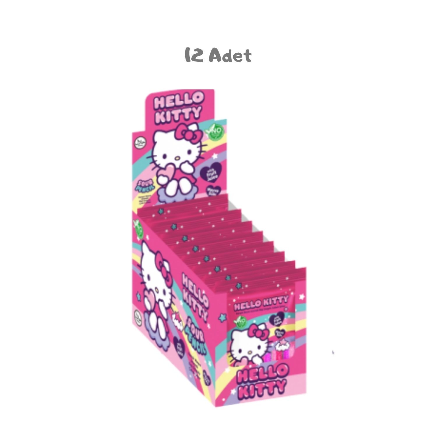 Hello Kitty Sour Belt Rainbow Meyve Ar.Ekşi Şerit Şeker 80 Gr. 12 Adet