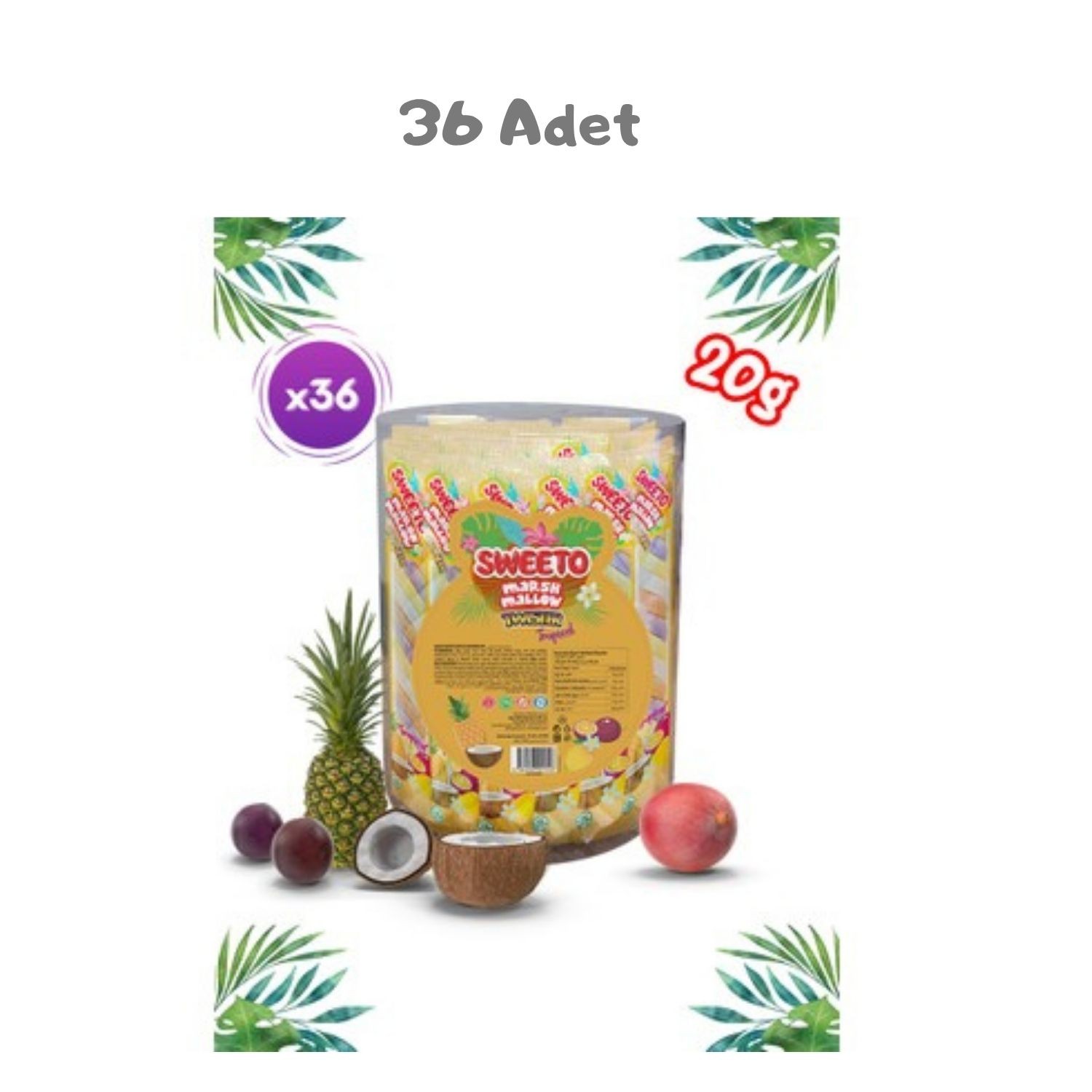 Sweeto Twister Marshmallow (20 Gr) 36 Adet