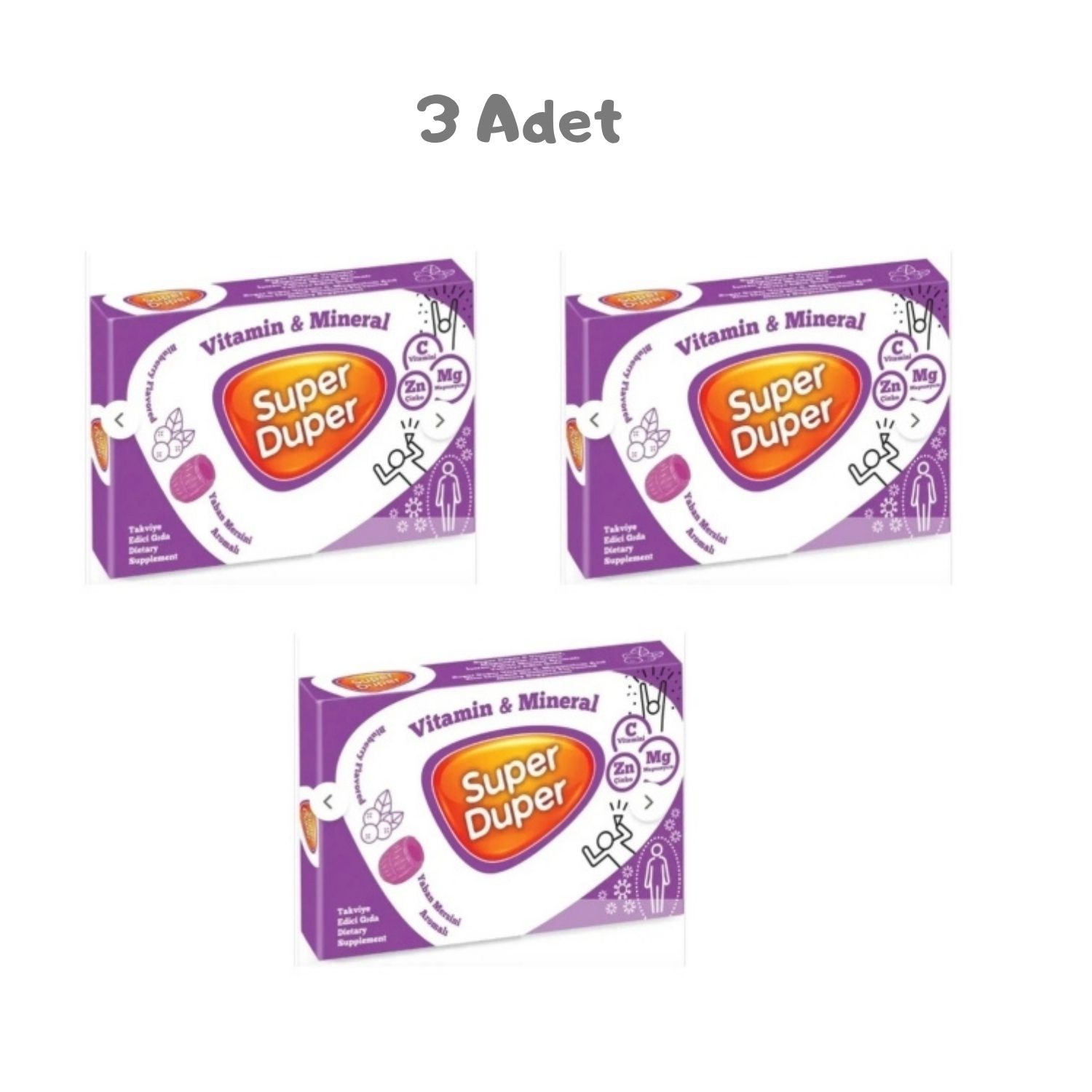 Super Duper Yaban Mersini Vitamin Mineral Bonbon 4 Gr X 14 Adet - 3 Adet