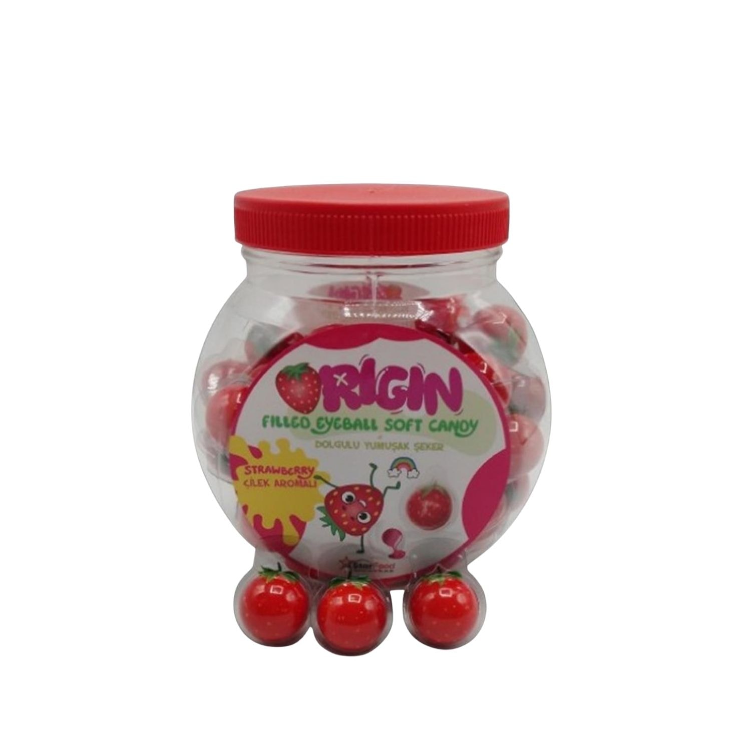 Orijin Jelly Asetat Dolgulu Çilek Aromalı Yumuşak Şeker 12,5g 1 Adet