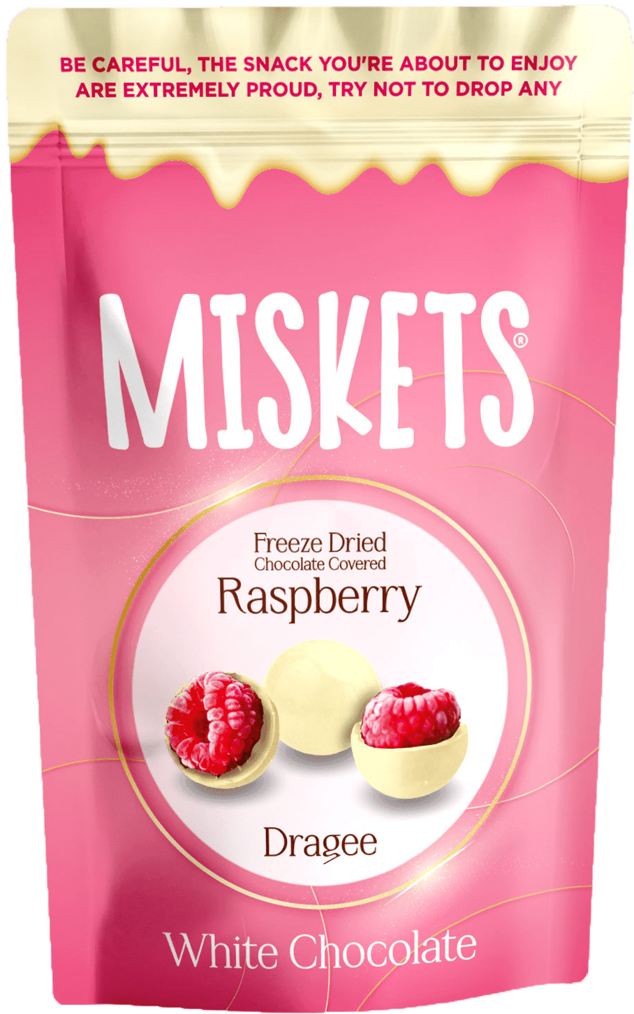 Miskets Beyaz Çikolata Kaplı Freeze Dried Ahududu 80g