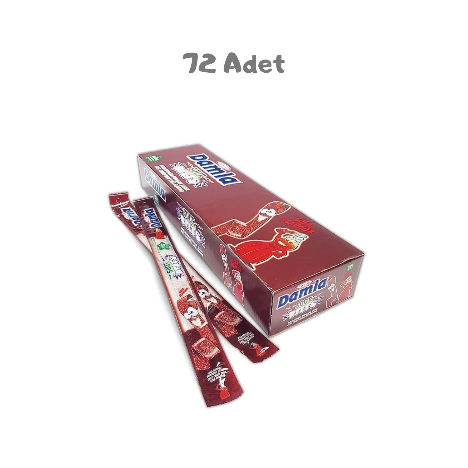 Damla Sour Belts Kolalı 15 gr 72 Adet