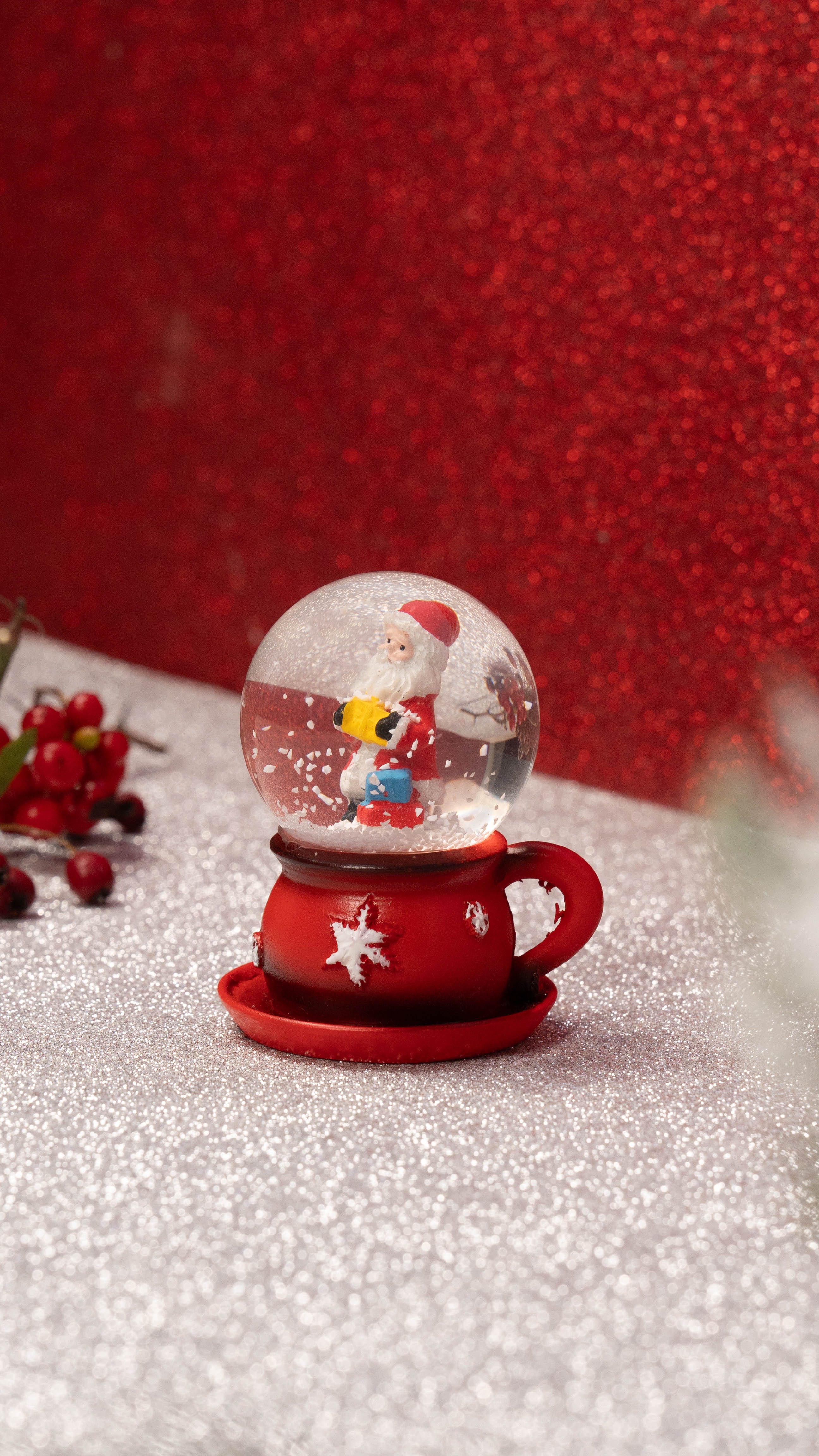 Taros Küçük Boy Yılbaşı Fincanlı Kar Küresi (9379) 1 Adet