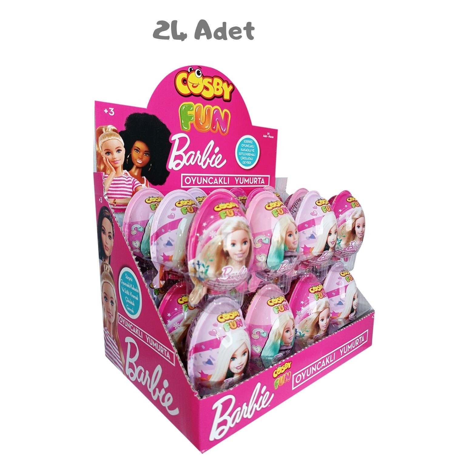Cosby Fun Barbie Oyuncaklı Sürpriz Yumurta (20 Gr) 24 Adet