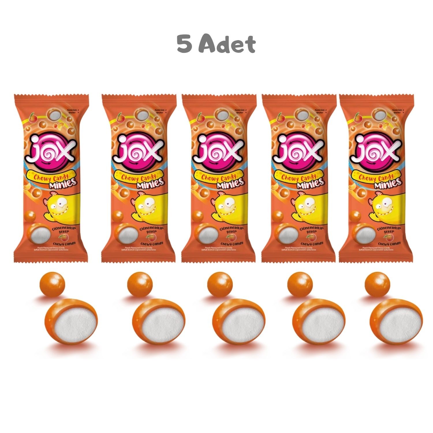 Minies Şeftali Çiğnenebilir Şekerleme 5 Adet