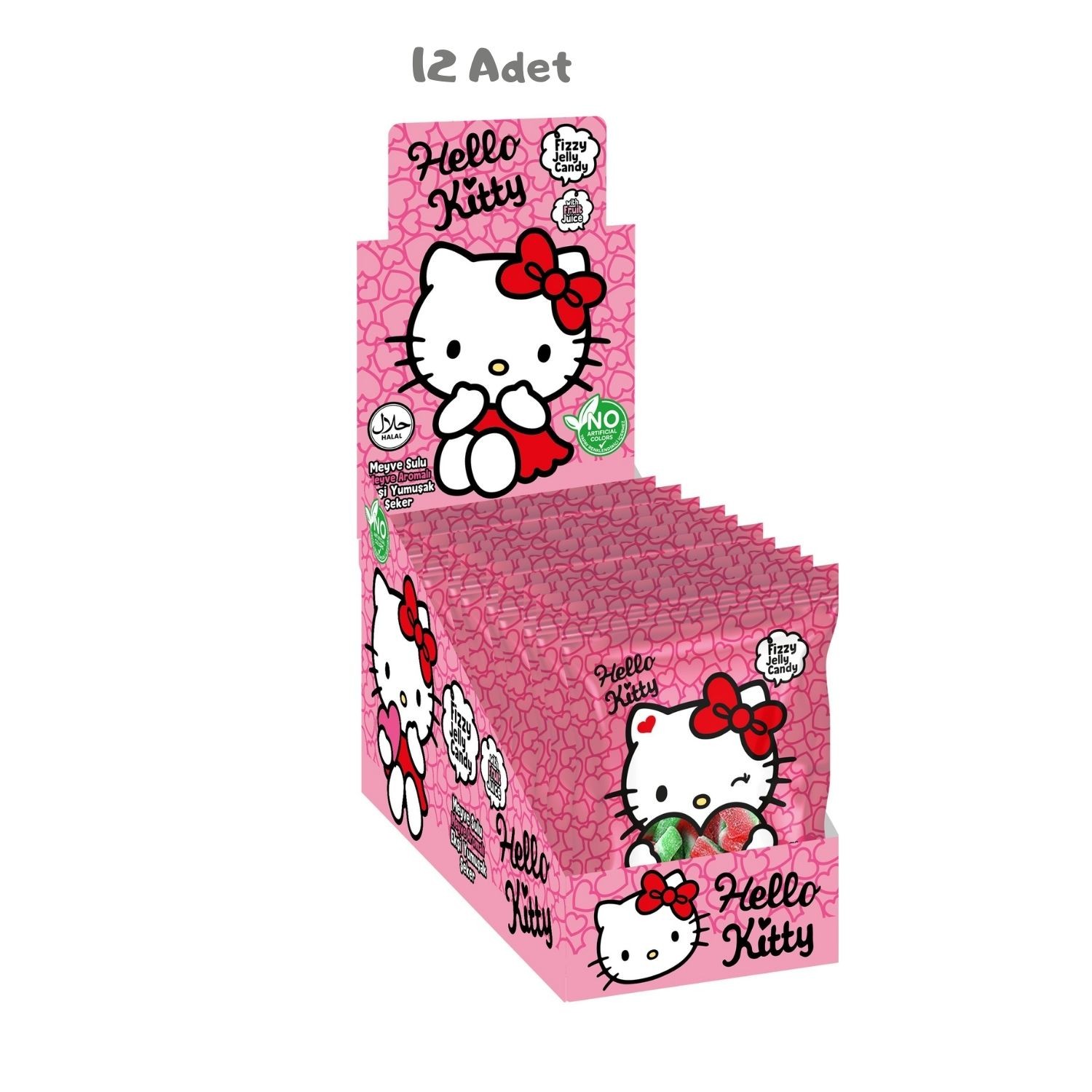 Hello Kitty Ekşi Karpuz Aromalı Yumuşak Şeker 80 Gr. 12 Adet