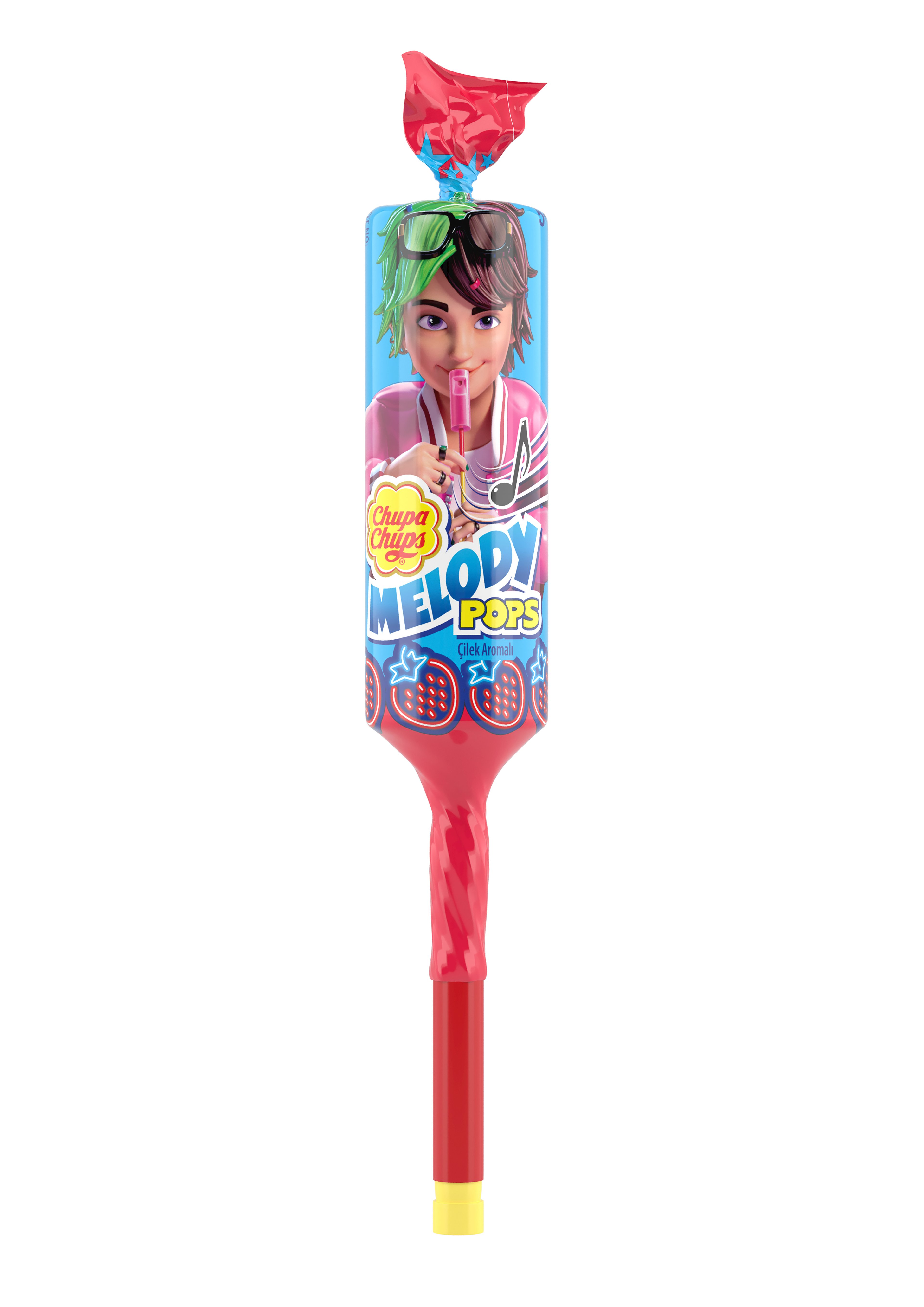 Chupa Chups Melody Pops Çilek Lolipop (16 Gr)