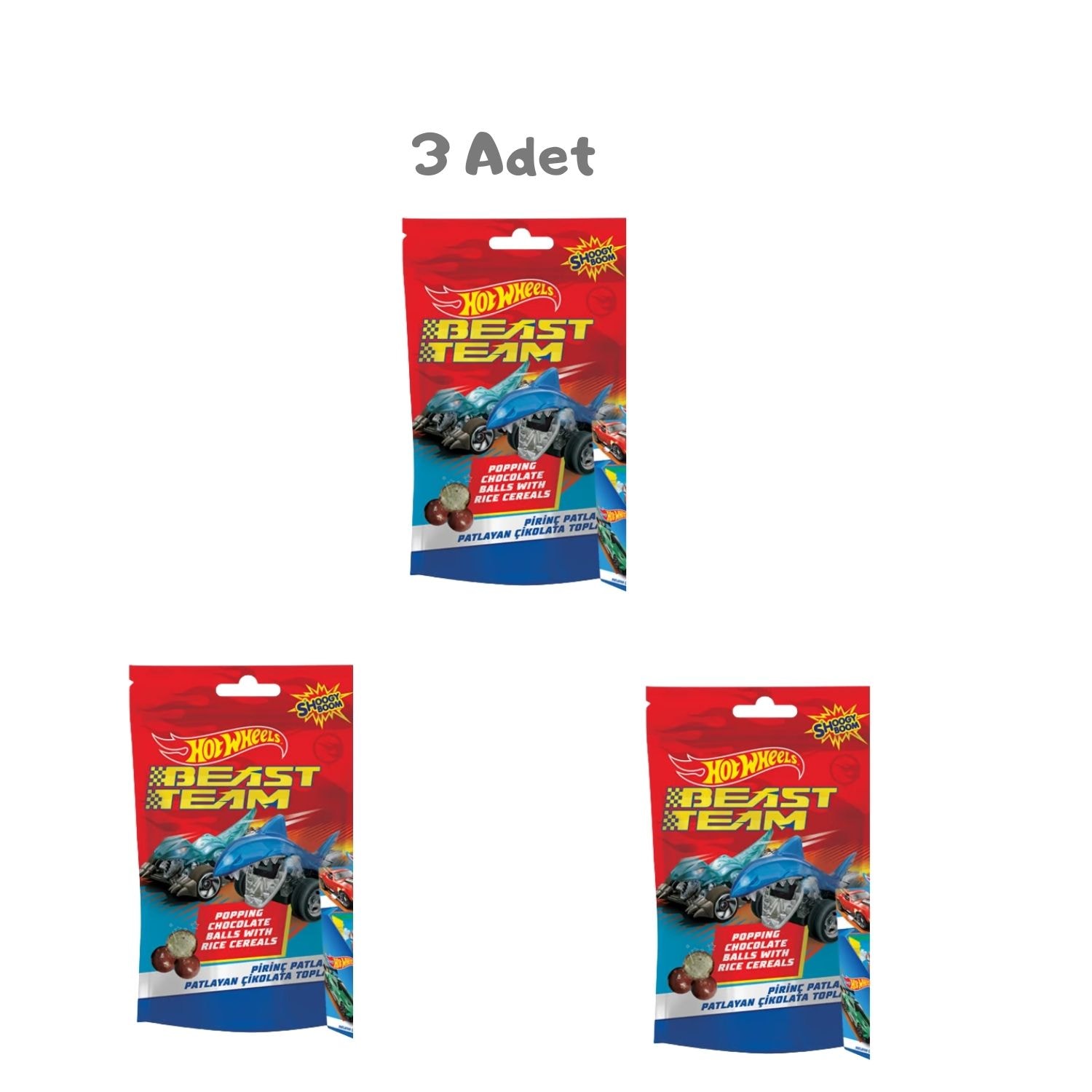 Hot Wheels Pirinç Patlaklı Patlayan Çikolata Topları 50g 3 Adet