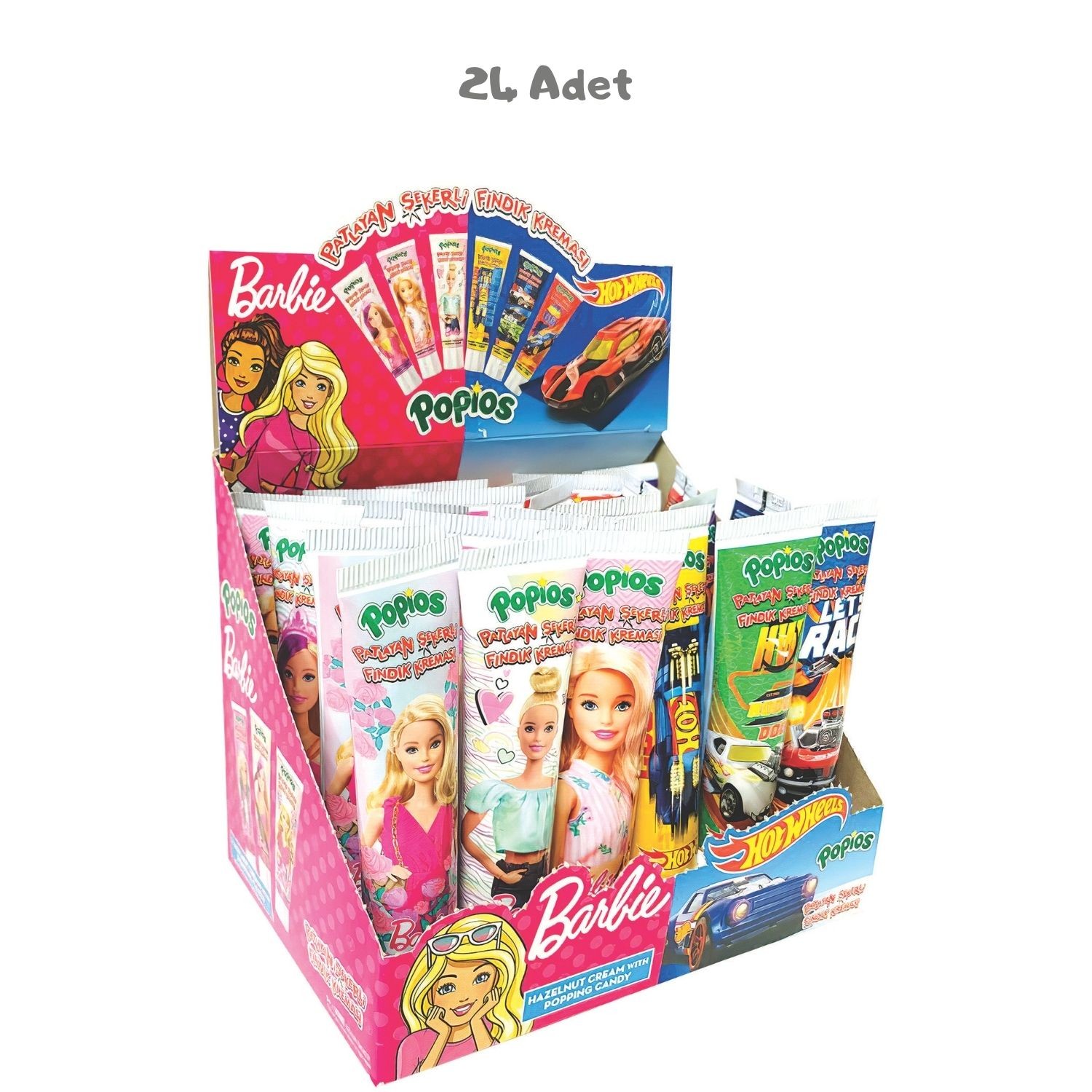Popios Barbie Patlayan Şekerli Fındık Kreması 24 Adet