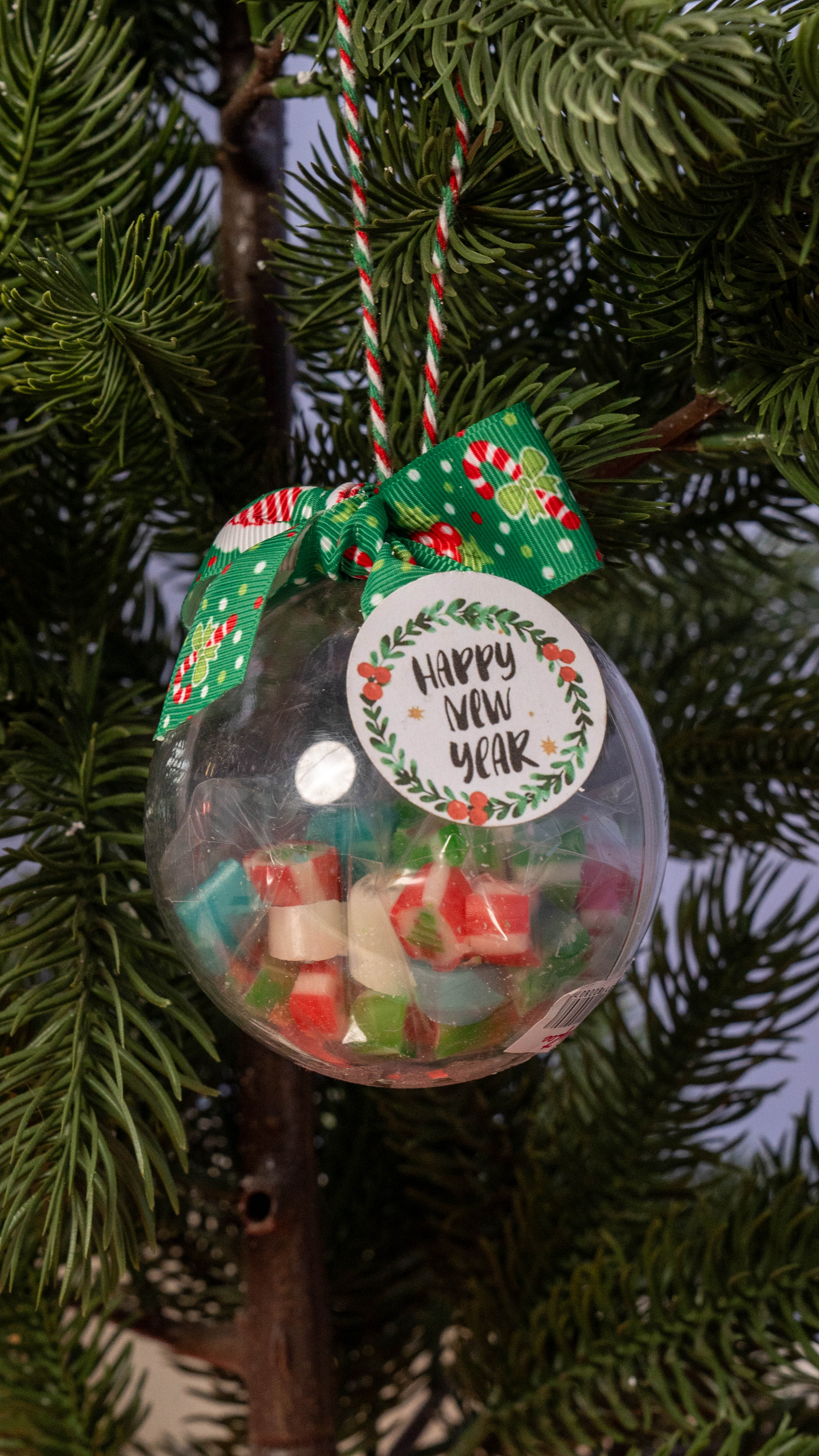 CandyZoo Küre Ağaç Süsü Şeker Yılbaşı 50g 1 Adet