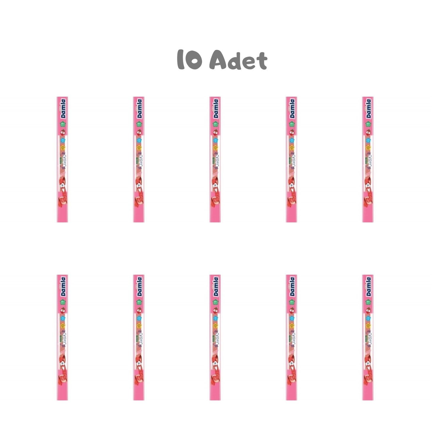 Damla Sour Belts Çilekli 15 gr 10 Adet