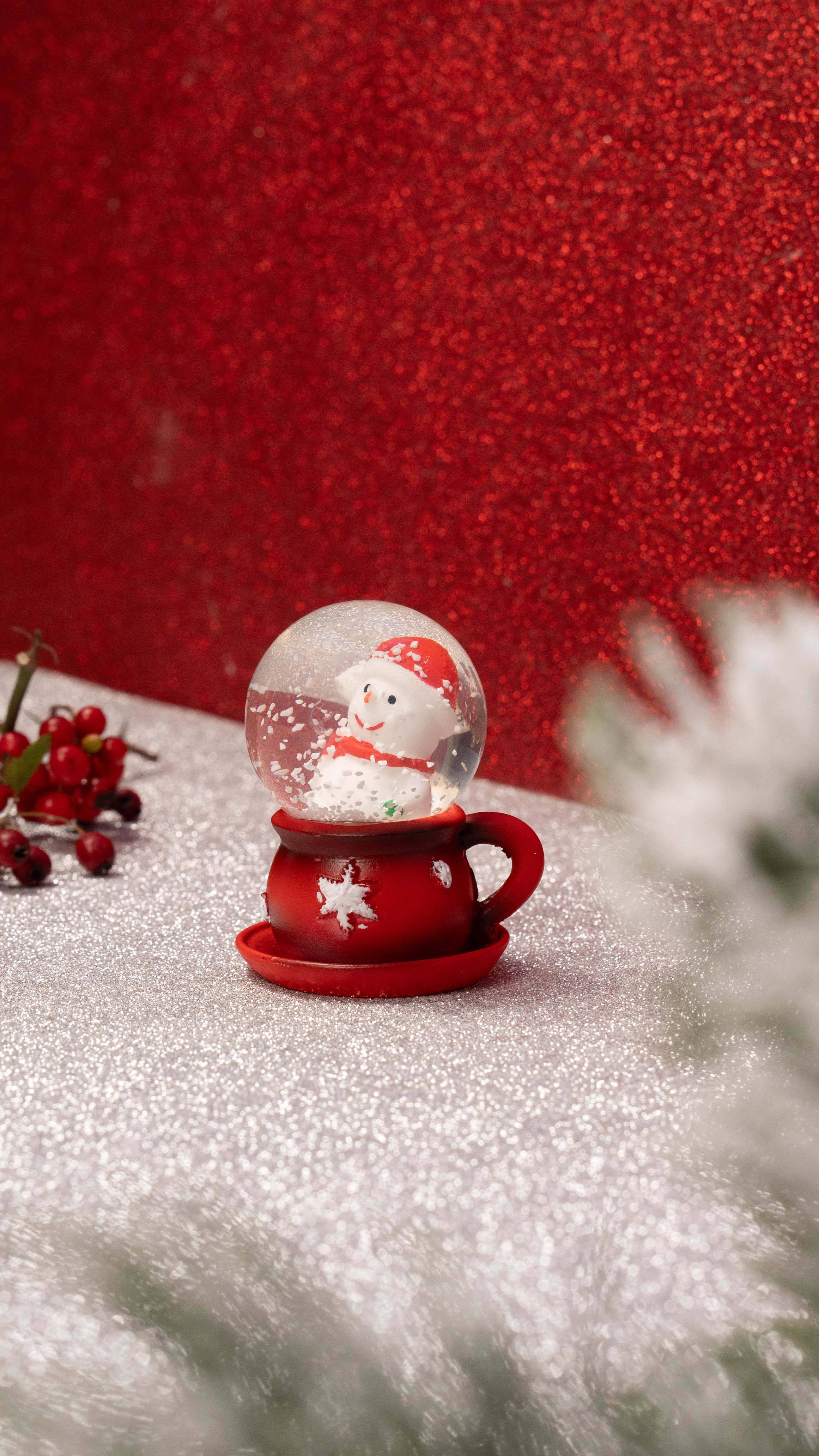 Taros Küçük Boy Yılbaşı Fincanlı Kar Küresi (9379) 1 Adet
