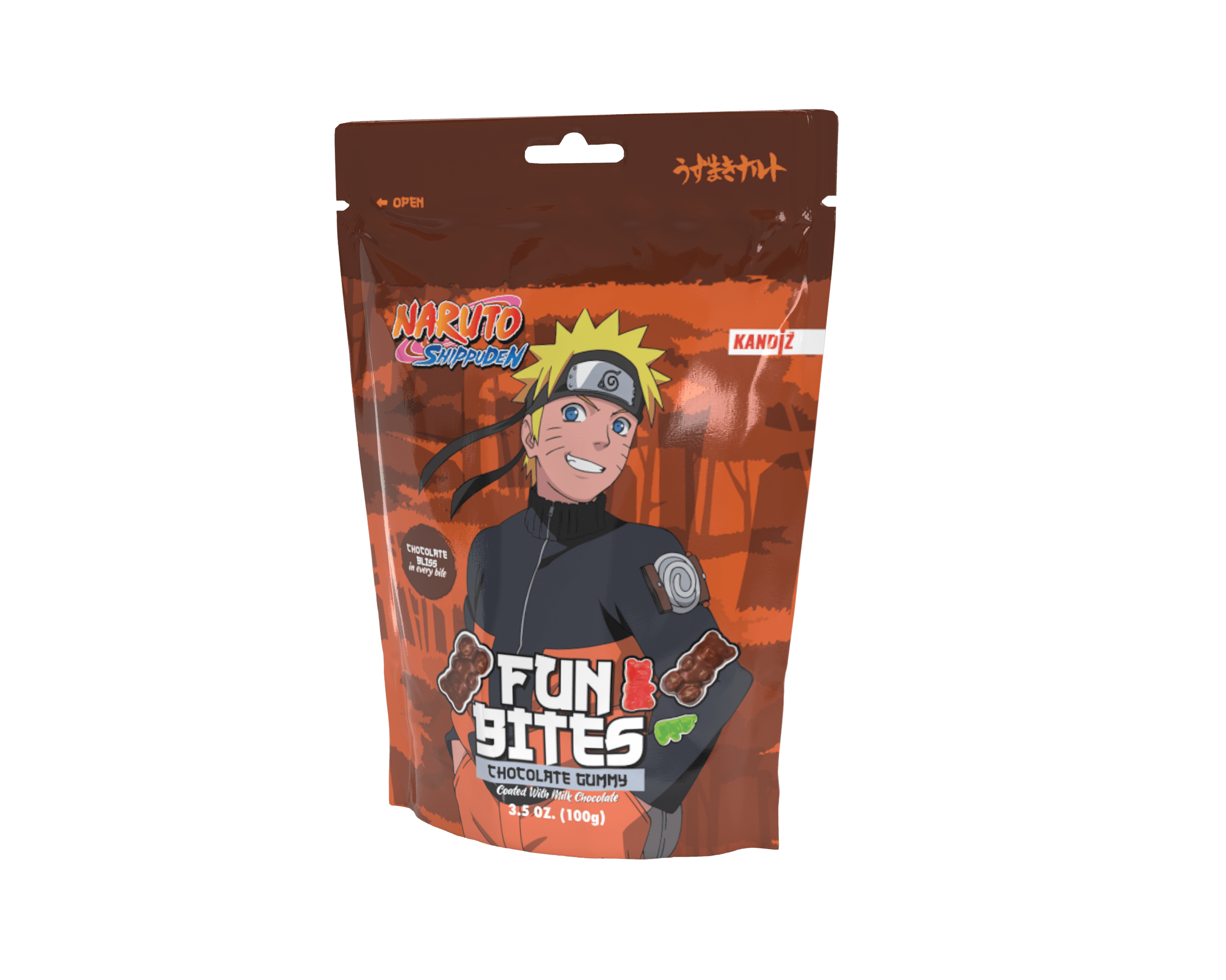 Kandiz Naruto Fun Bites Chocolate Gummy 100 Gr.