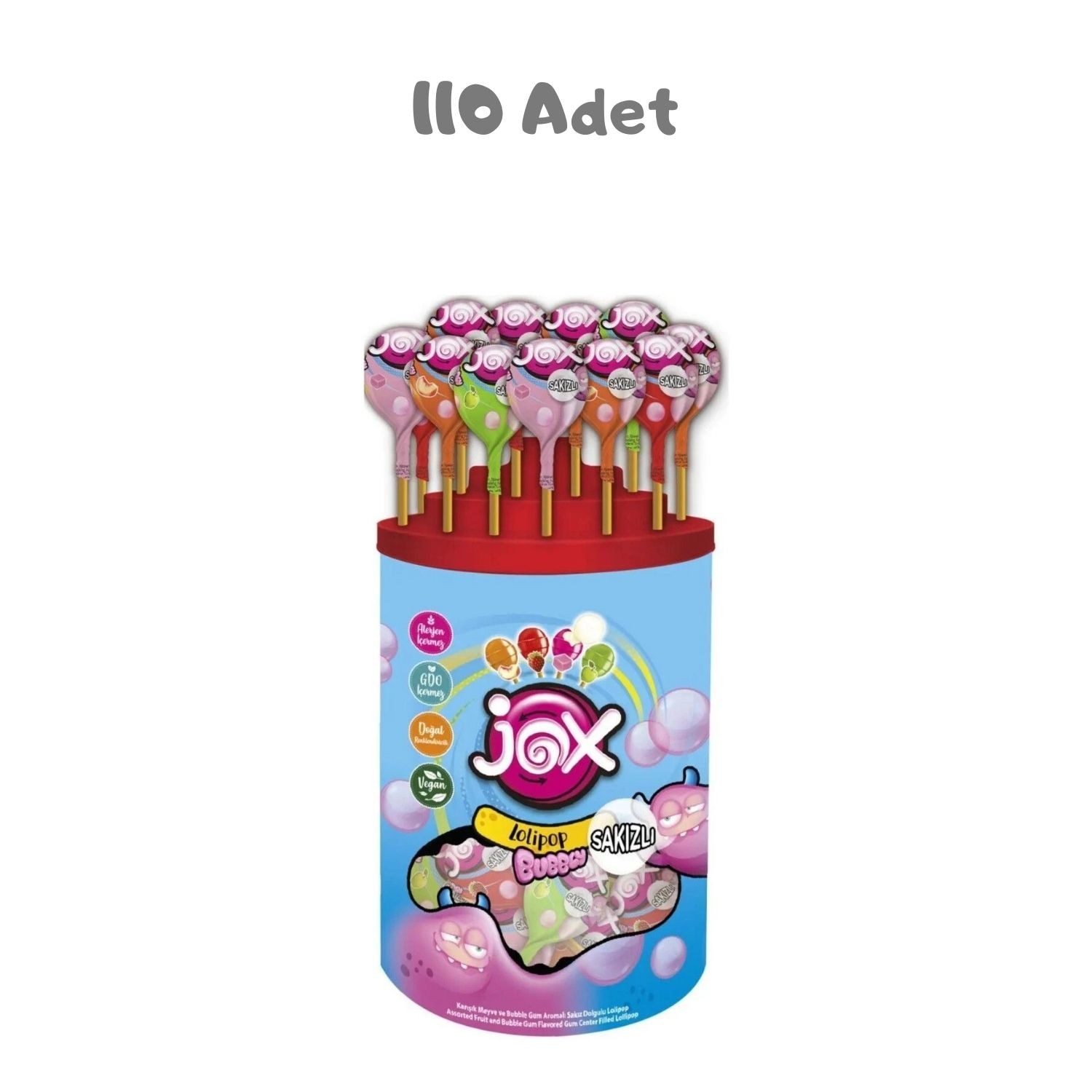 Jox Bubbly Sakızlı Lolipop (110 Adet Kutulu)