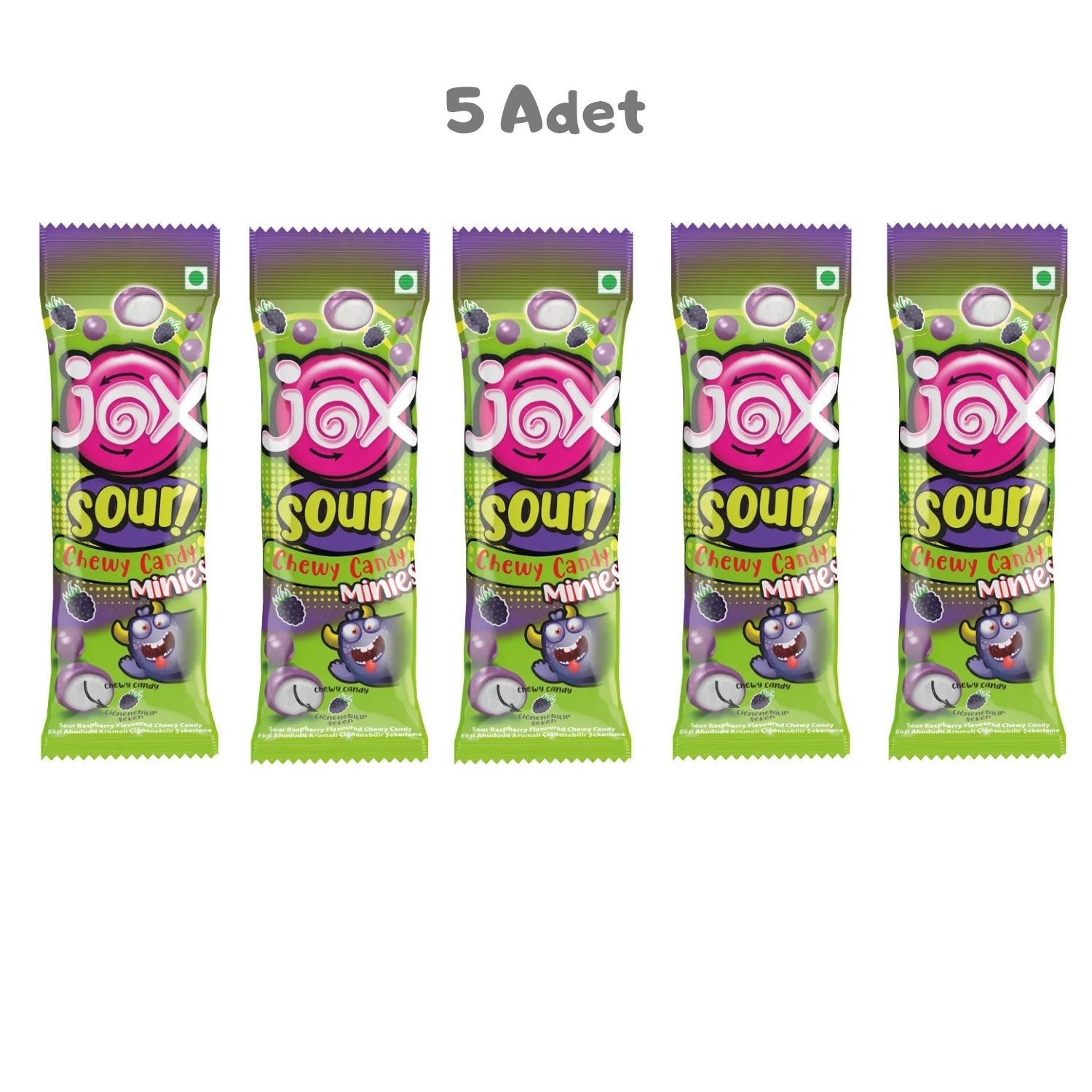 Minies Ekşi Ahududu Çiğnenebilir Şekerleme 10 Gr.5 Adet
