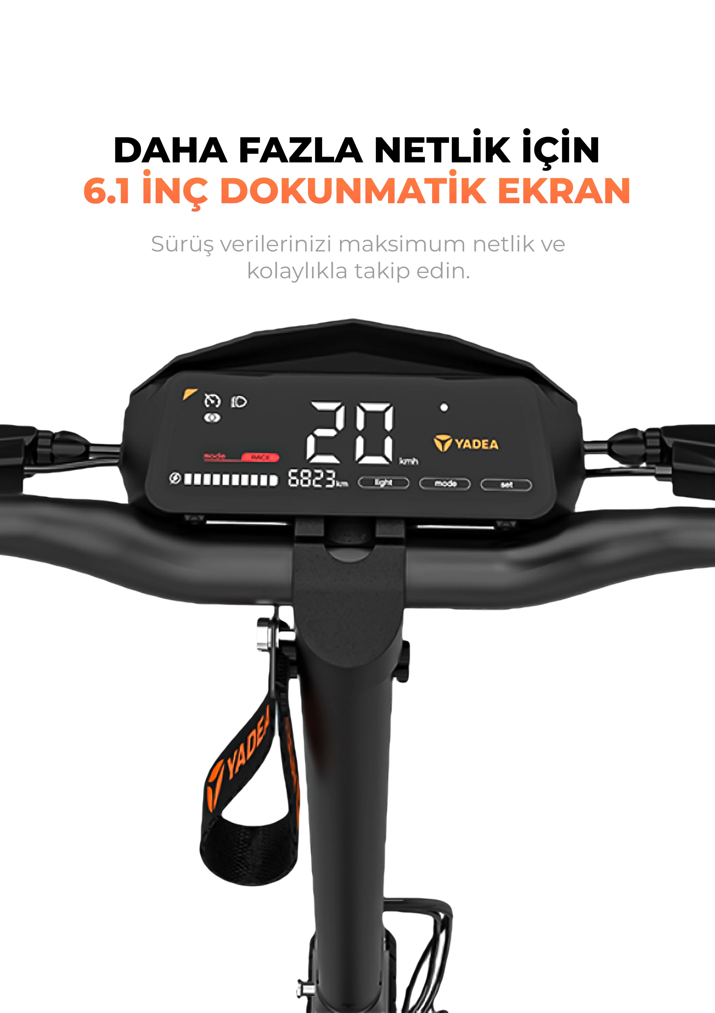Yadea G10 Elektrikli Scooter 800W-1200W Güç – 50KM Menzil, Dokunmatik Ekran, Çift Süspansiyon