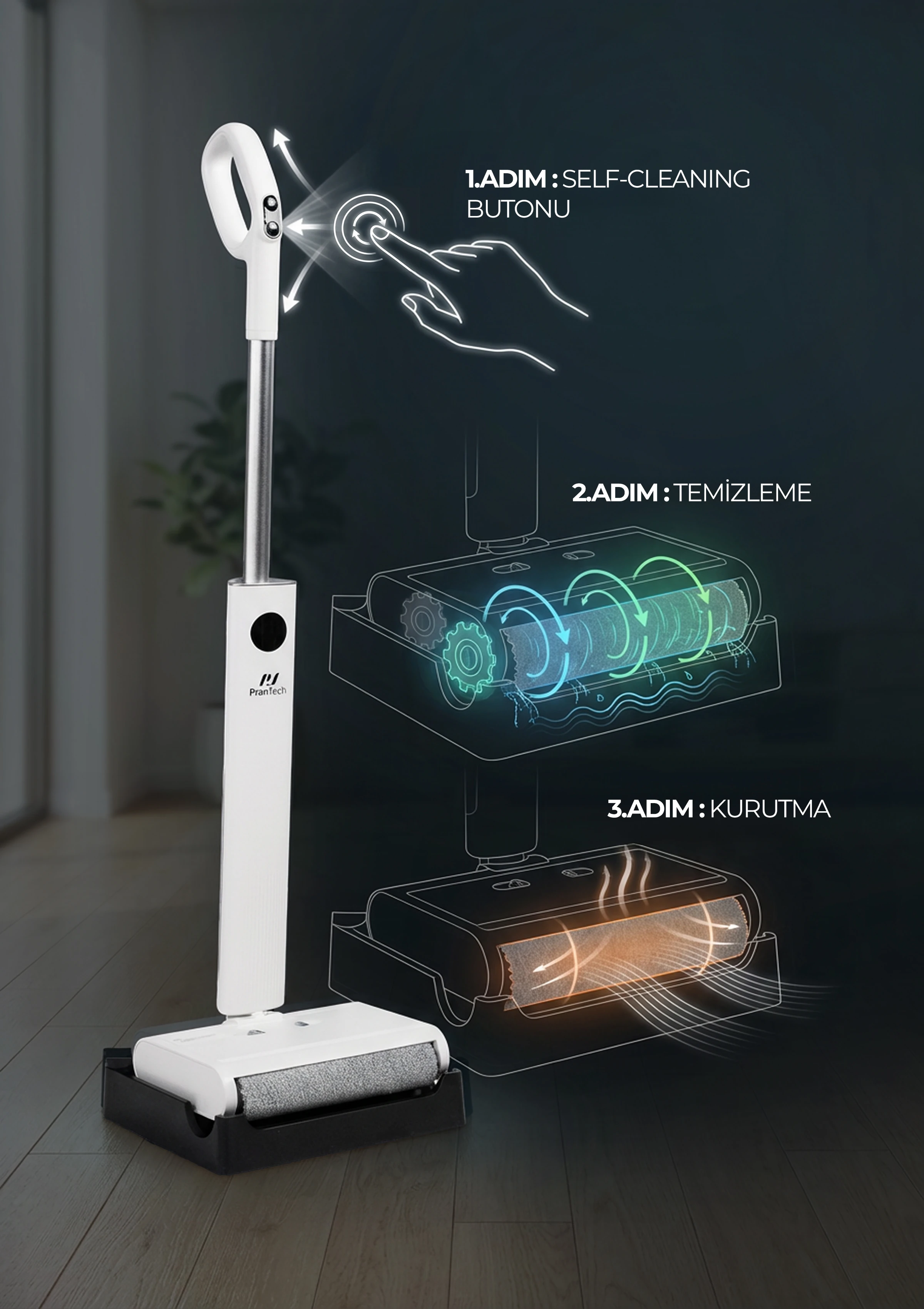 PiranTech M-210 Islak & Kuru Zemin Temizleyici