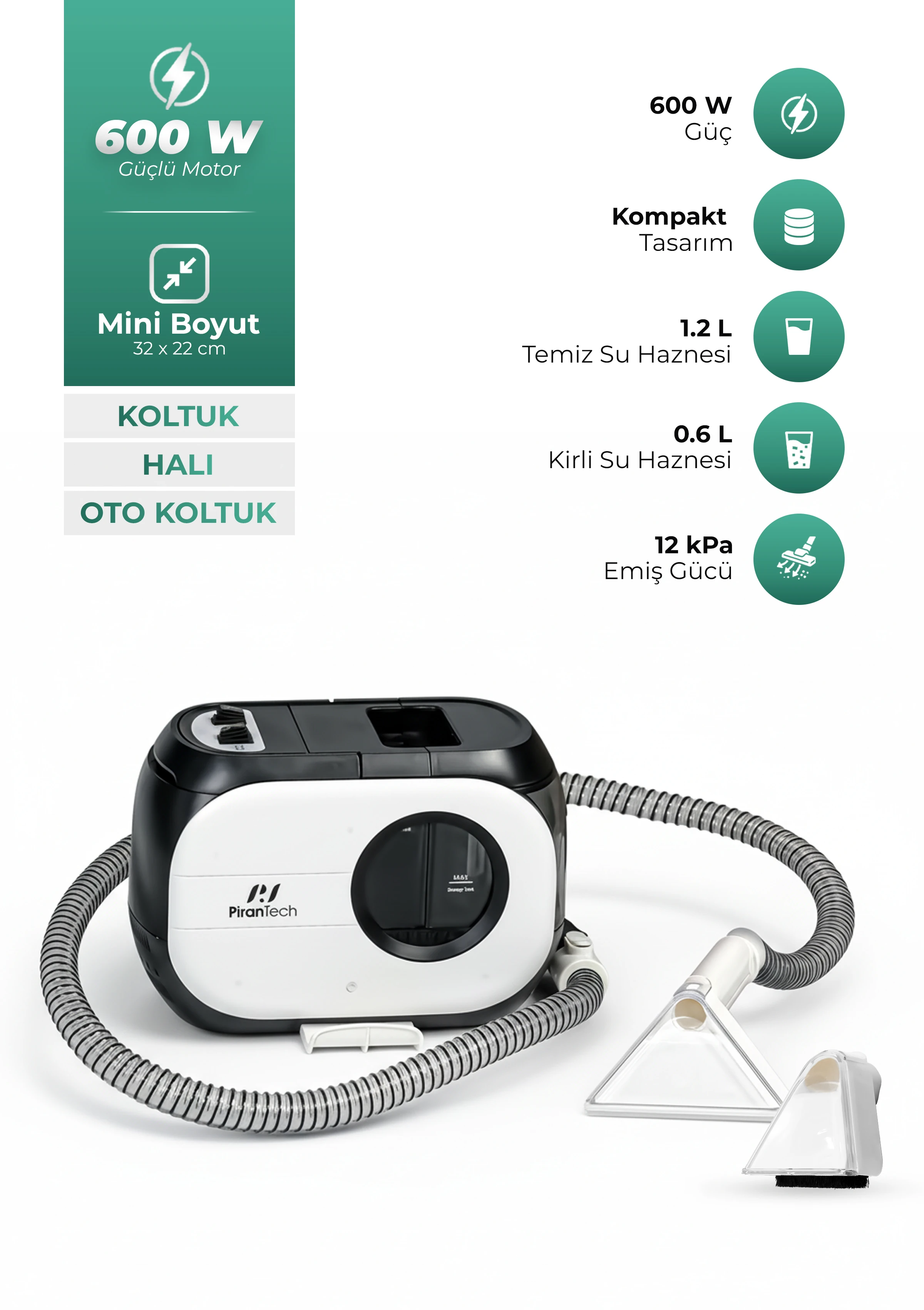 PiranTech KT-088 Koltuk ve Halı Yıkama Makinesi
