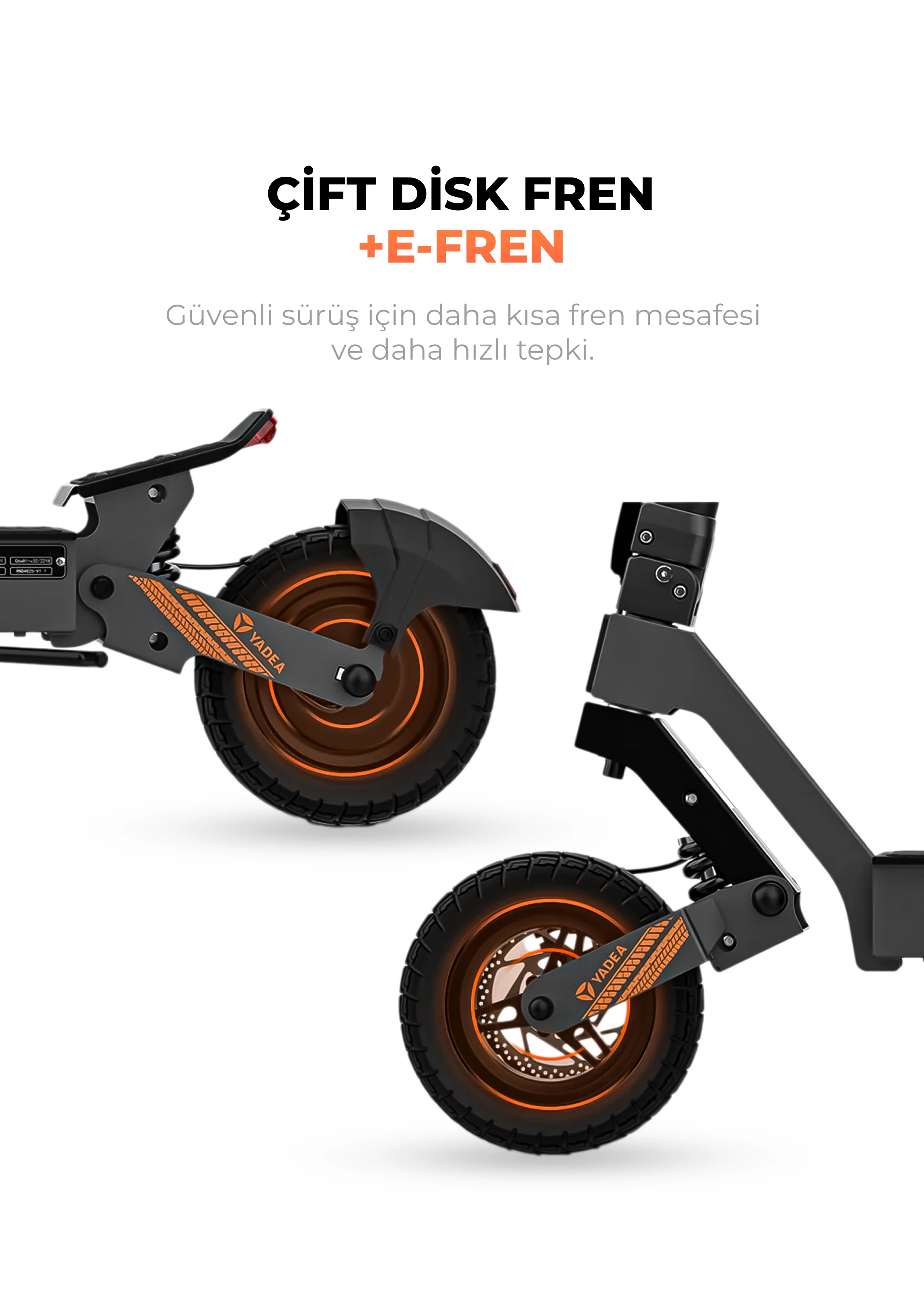 Yadea G10 Elektrikli Scooter 800W-1200W Güç – 50KM Menzil, Dokunmatik Ekran, Çift Süspansiyon