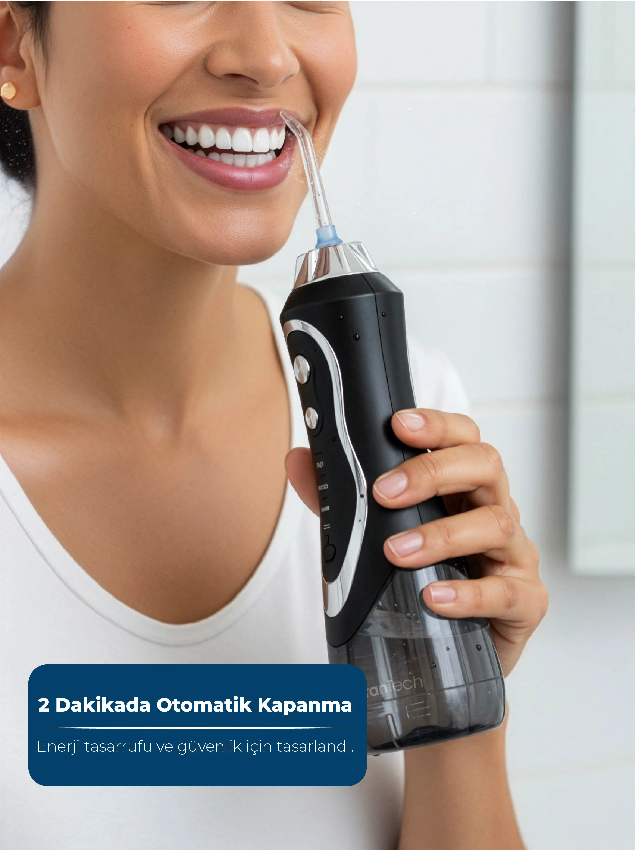 AquaDent Pro Şarjlı Ağız Duşu | 4 Başlıklı Diş Arası Temizleme Cihazı