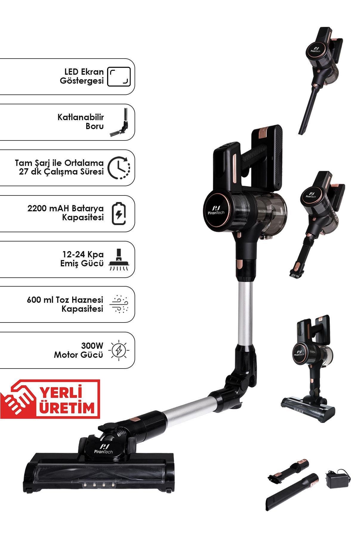 ES411 LED Ekranlı Katlanabilir Yüksek Emiş Güçlü Dikey Şarjlı Süpürge